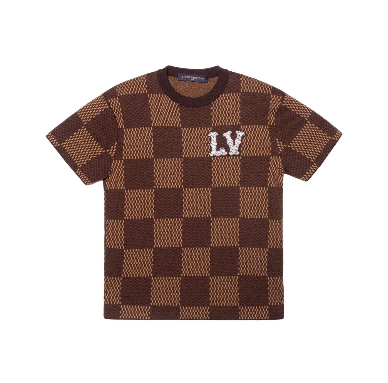 Louis Vuitton Louis Vuitton Damier Rhinestone LV Logo T-Shirt S Size US S / EU 44-46 / 1 - 1 Thumbnail