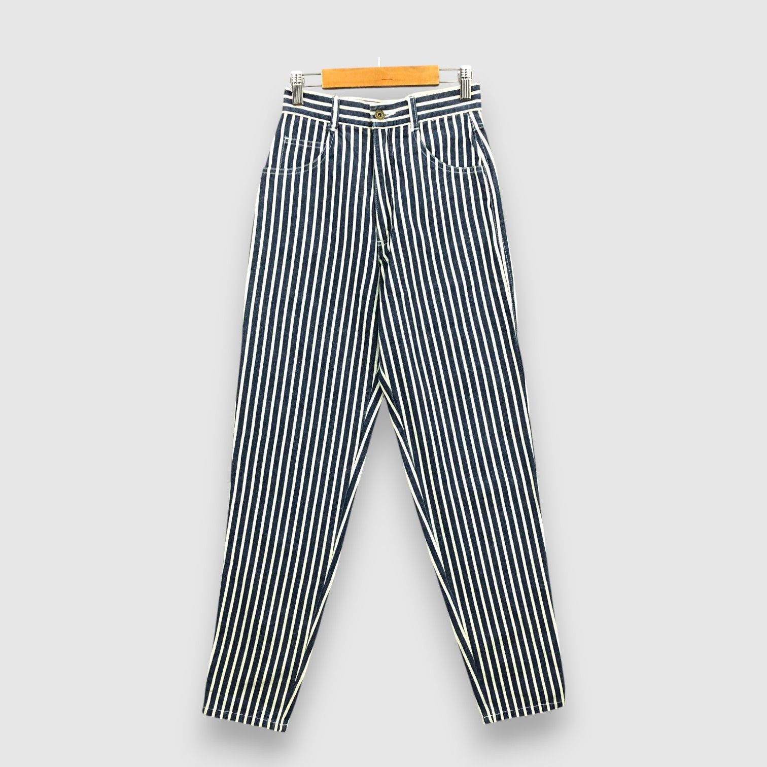 Michiko Koshino Vintage Michiko London Hickory Jeans Japanese Stripes Denim Size 24" / US 00 / IT 34 - 1 Thumbnail