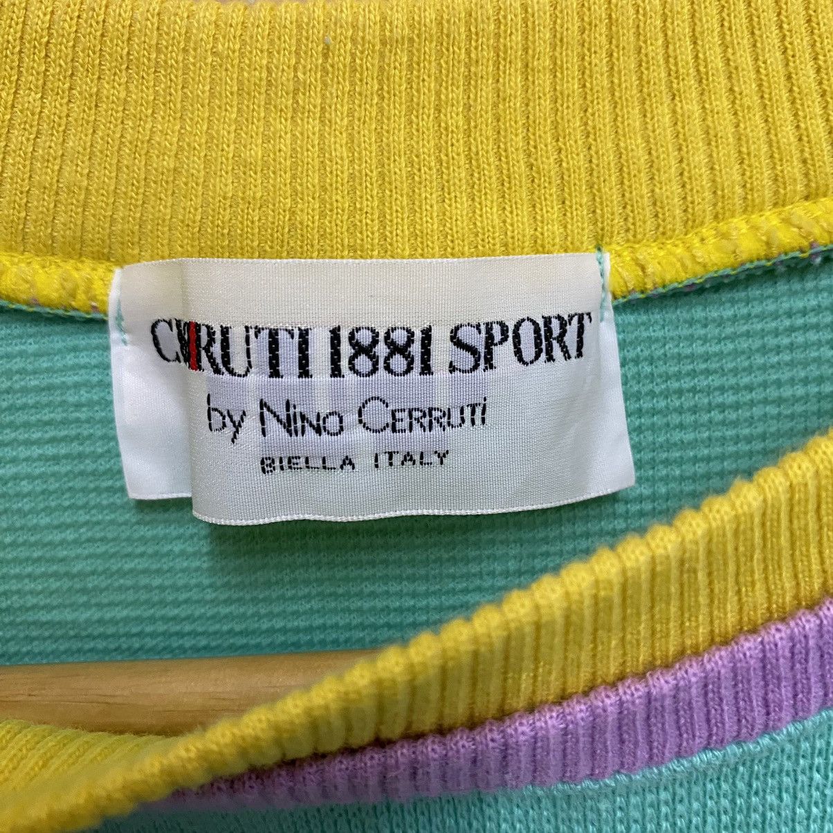 Cerruti 1881 × Vintage Cerruti 1881 Big Logo Multicolour Crewneck Sweatshirt Size S Size US S / EU 44-46 / 1 - 10 Thumbnail
