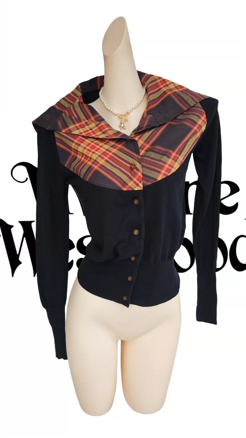 Vivienne Westwood Orange Plaid Sweater - dmc