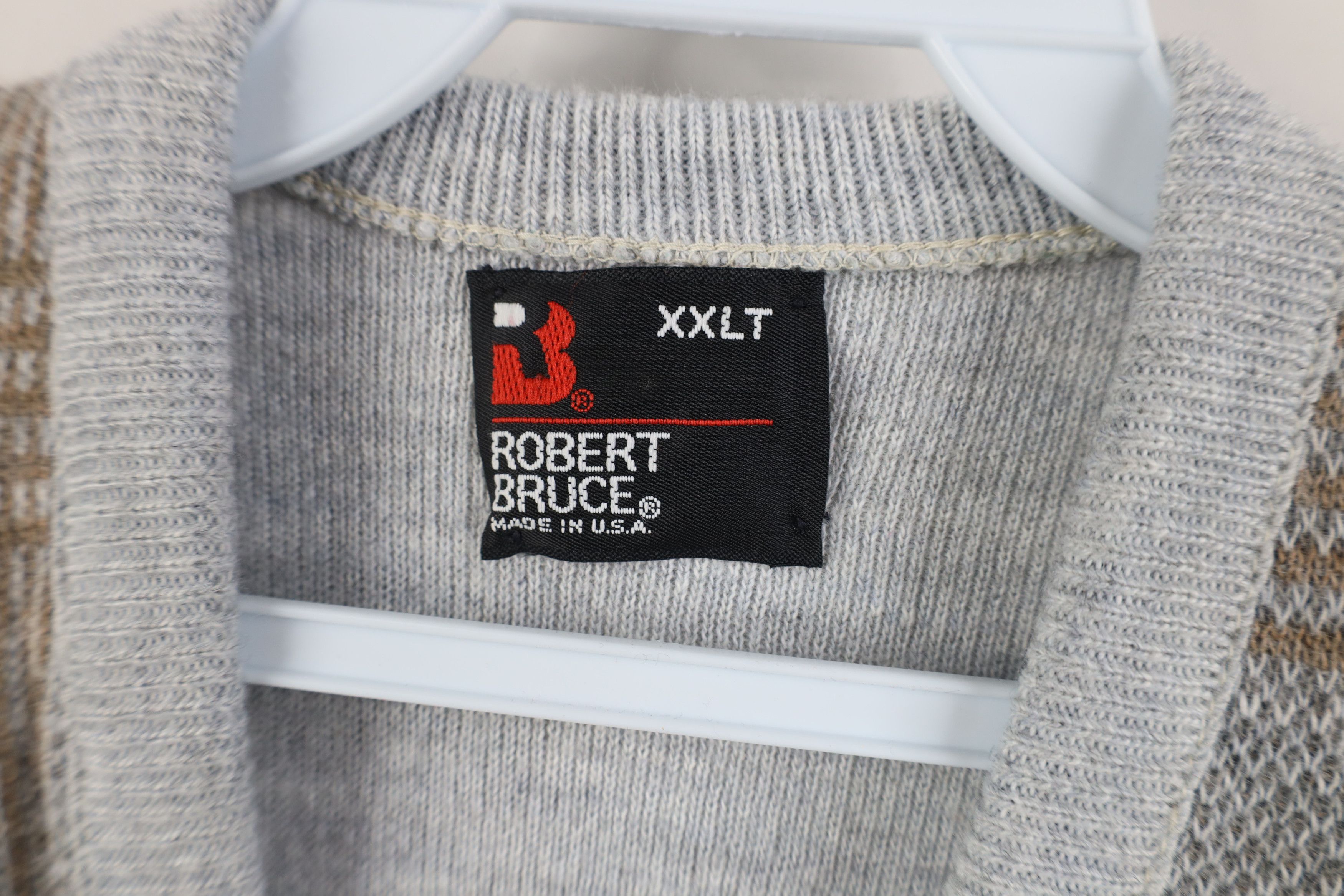Vintage Vintage 70s Streetwear V-Neck Sweater Vest Gray Plaid USA Size US XXL / EU 58 / 5 - 4 Thumbnail
