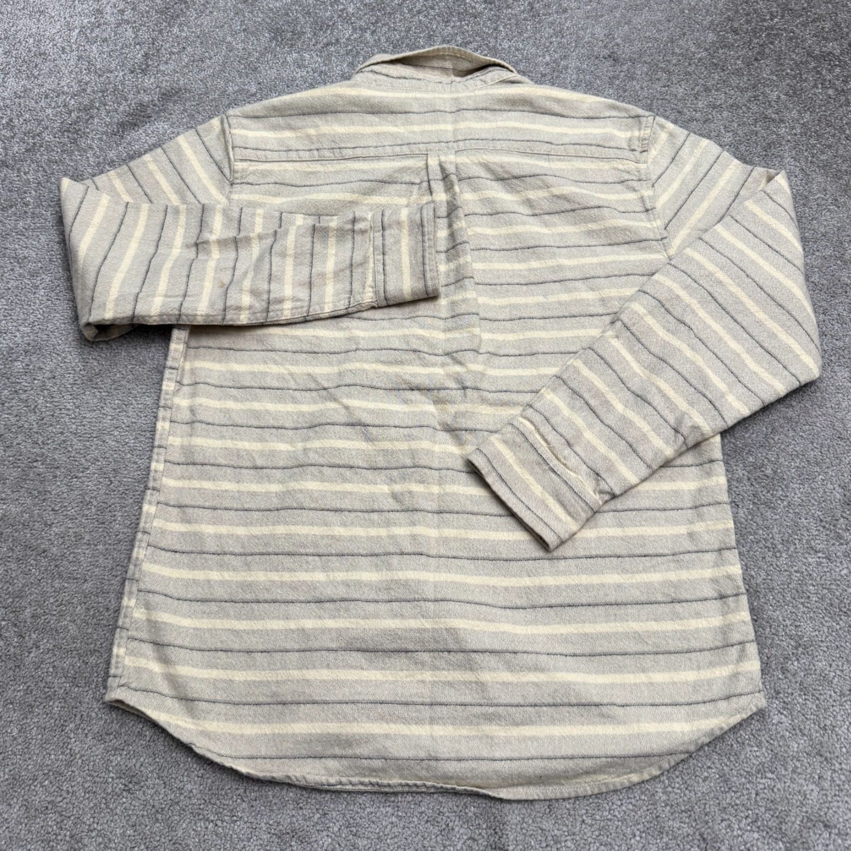Obey VINTAGE Obey Propaganda Shirt Mens Gray Cream Striped Long Sleeve Cotton Casual Shirt Size US L / EU 52-54 / 3 - 2 Thumbnail