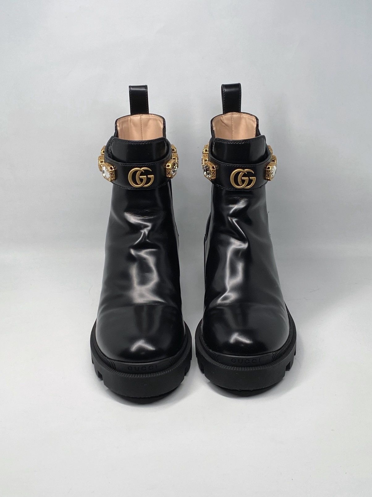 Gucci Gucci Trip Embellished Block Heel Chelsea Boots size 37.5 Size US 7.5 / IT 37.5 - 6 Thumbnail