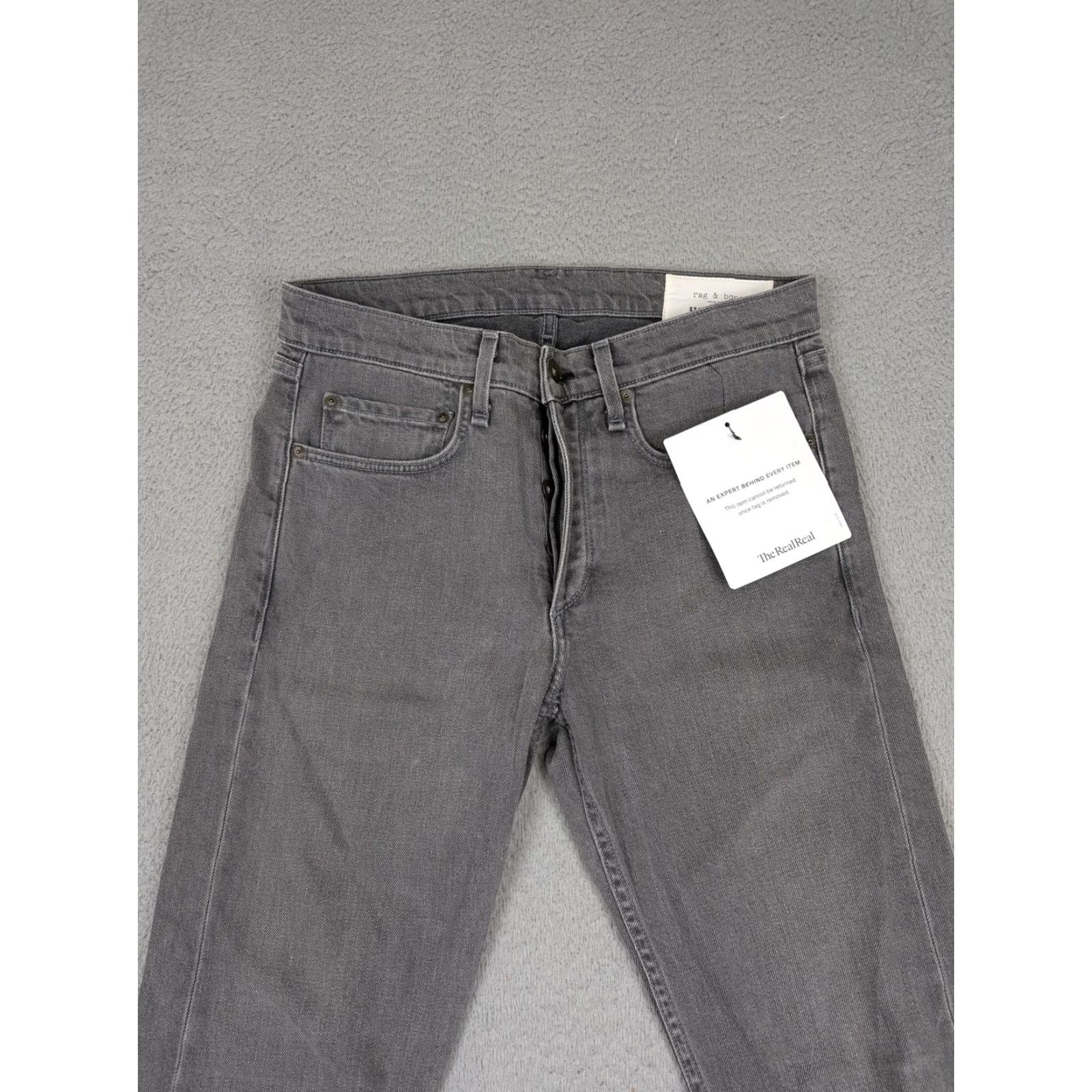 Rag & Bone Rag & Bone Jeans Mens 31 Gray Fit 1 Extra Slim Standard Issue Button Fly USA Jeans Size US 31 - 2 Thumbnail