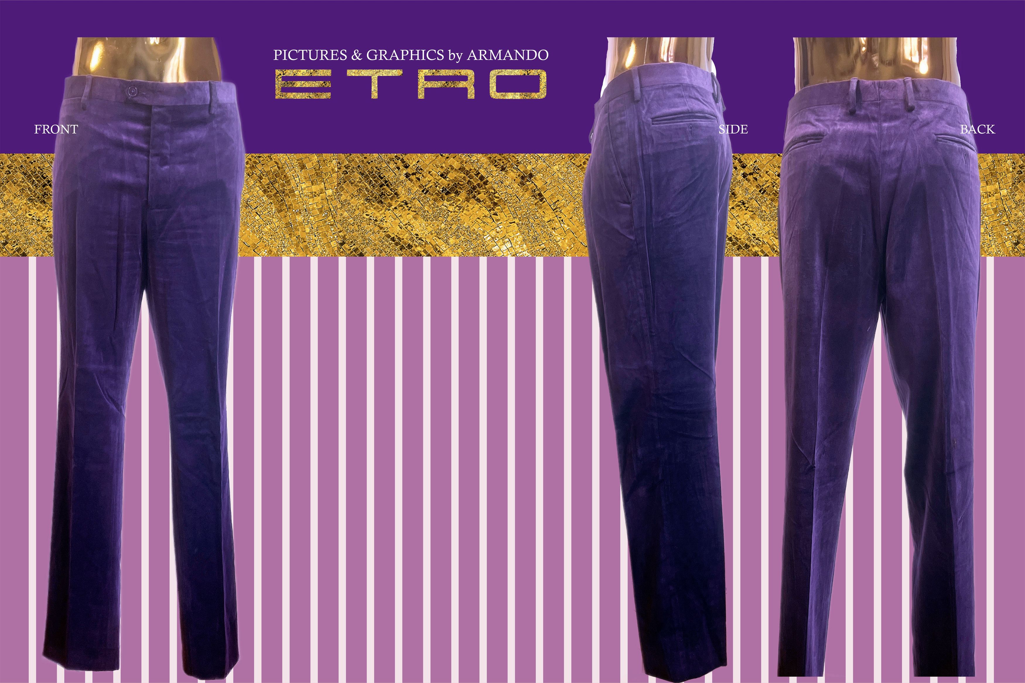 Etro Velvet Pant Size US 40 / EU 56 - 4 Thumbnail