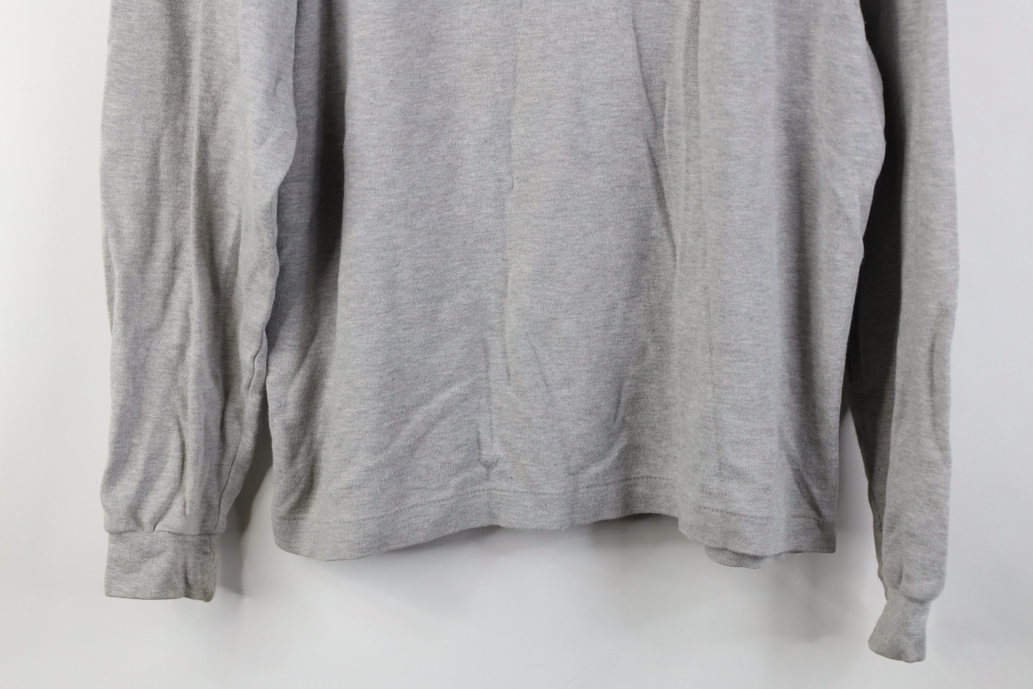 Eddie Bauer Vintage 90s Eddie Bauer Turtleneck T-Shirt Heather Gray Size L / US 10 / IT 46 - 3 Thumbnail