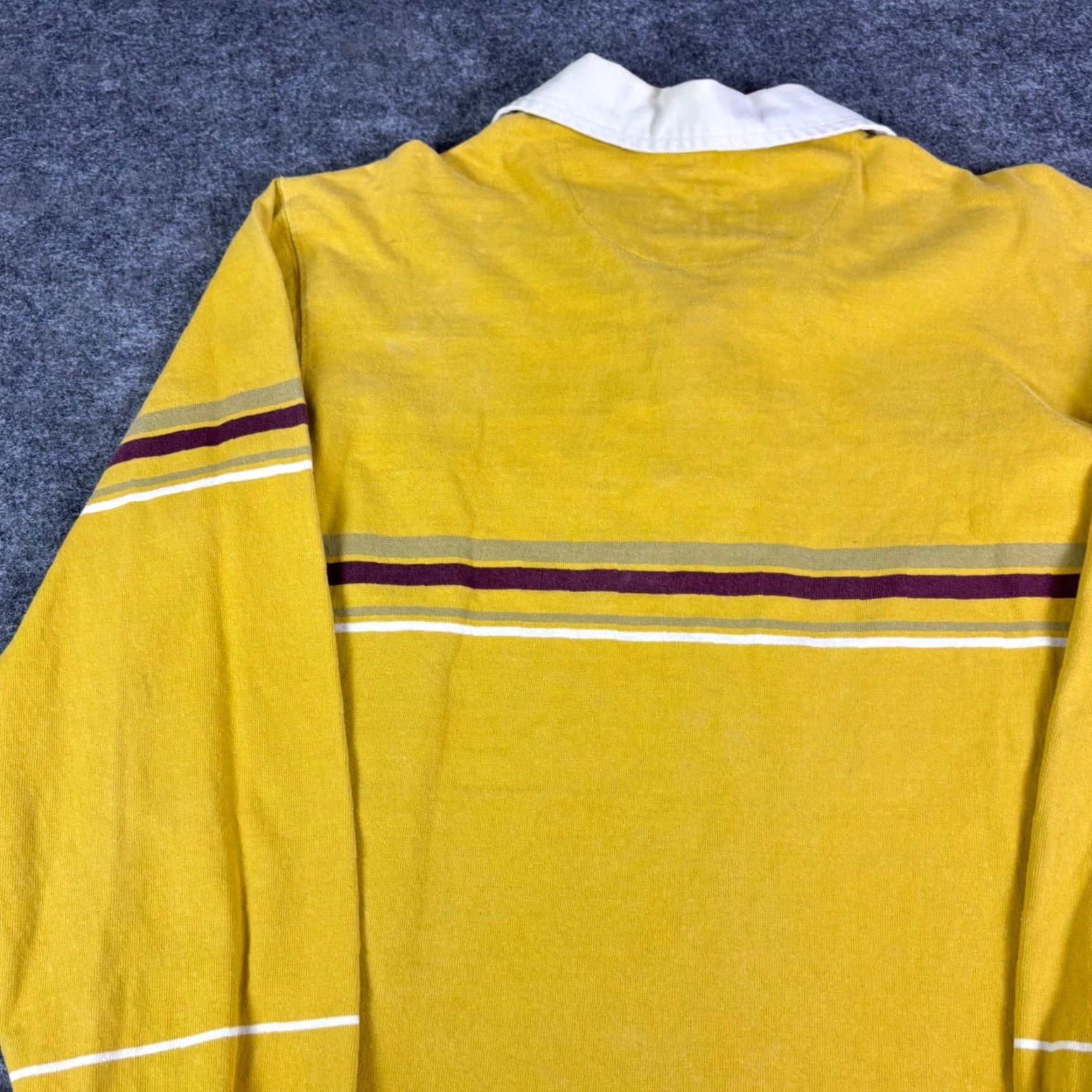 Mossimo Mossimo Vintage Mens Rugby Shirt Yellow Striped Long Sleeve Cotton Polo Medium Size US M / EU 48-50 / 2 - 7 Thumbnail