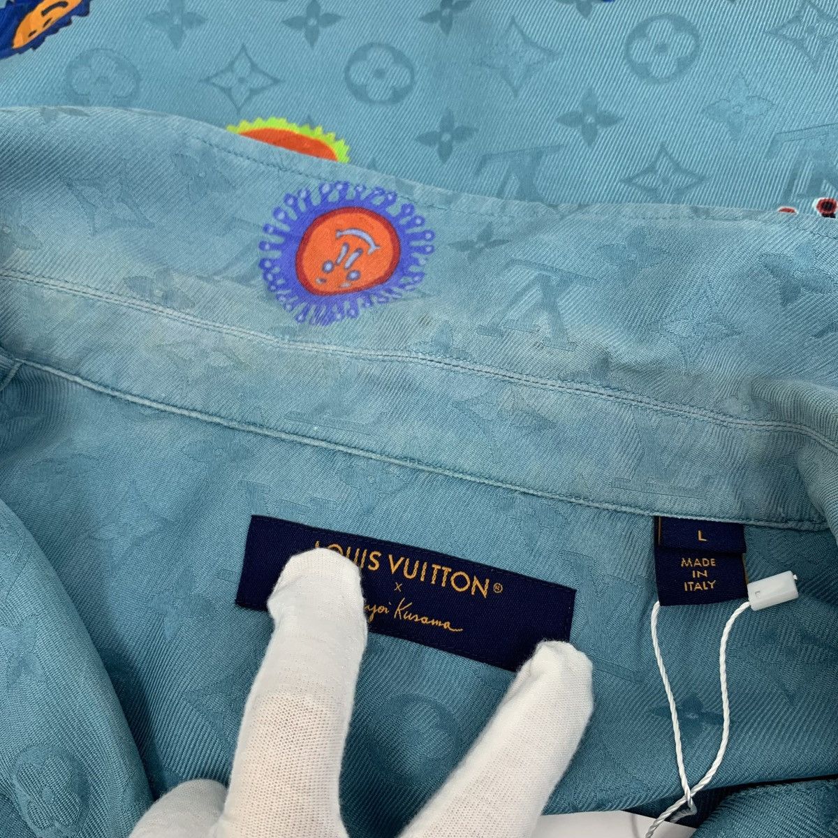 Louis Vuitton Louis Vuitton xYayoi Kusama Blue Shirt Size US L / EU 52-54 / 3 - 5 Thumbnail