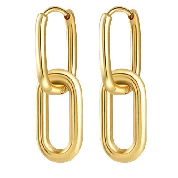 The Unbranded Brand Women Stainless Steel Hoop Earrings Size ONE SIZE - 1 Thumbnail