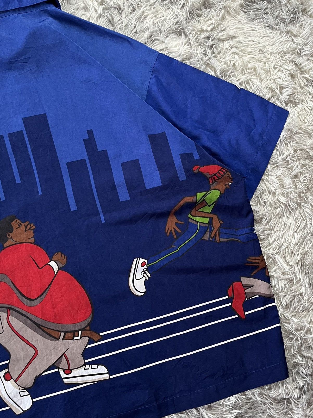 Fubu Rare FUBU Platinum Fat Albert Button Up Royal Blue Shirt Size US XXL / EU 58 / 5 - 2 Thumbnail