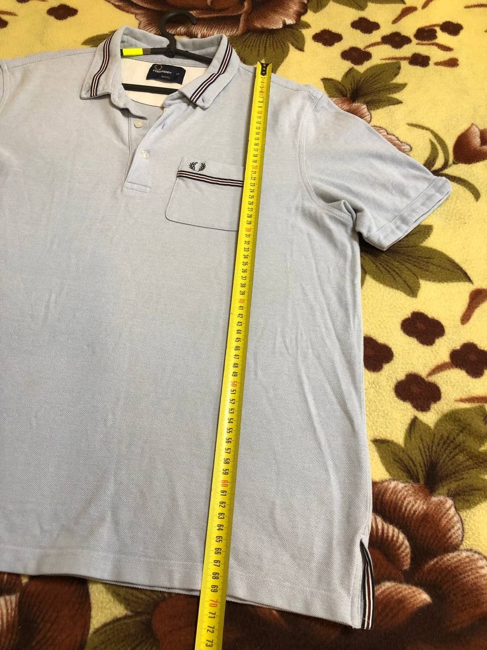 Fred Perry Fred Perry Slim Fit Blue Polo Shirt Ribbon Pocket Mod Size US XXL / EU 58 / 5 - 12 Thumbnail