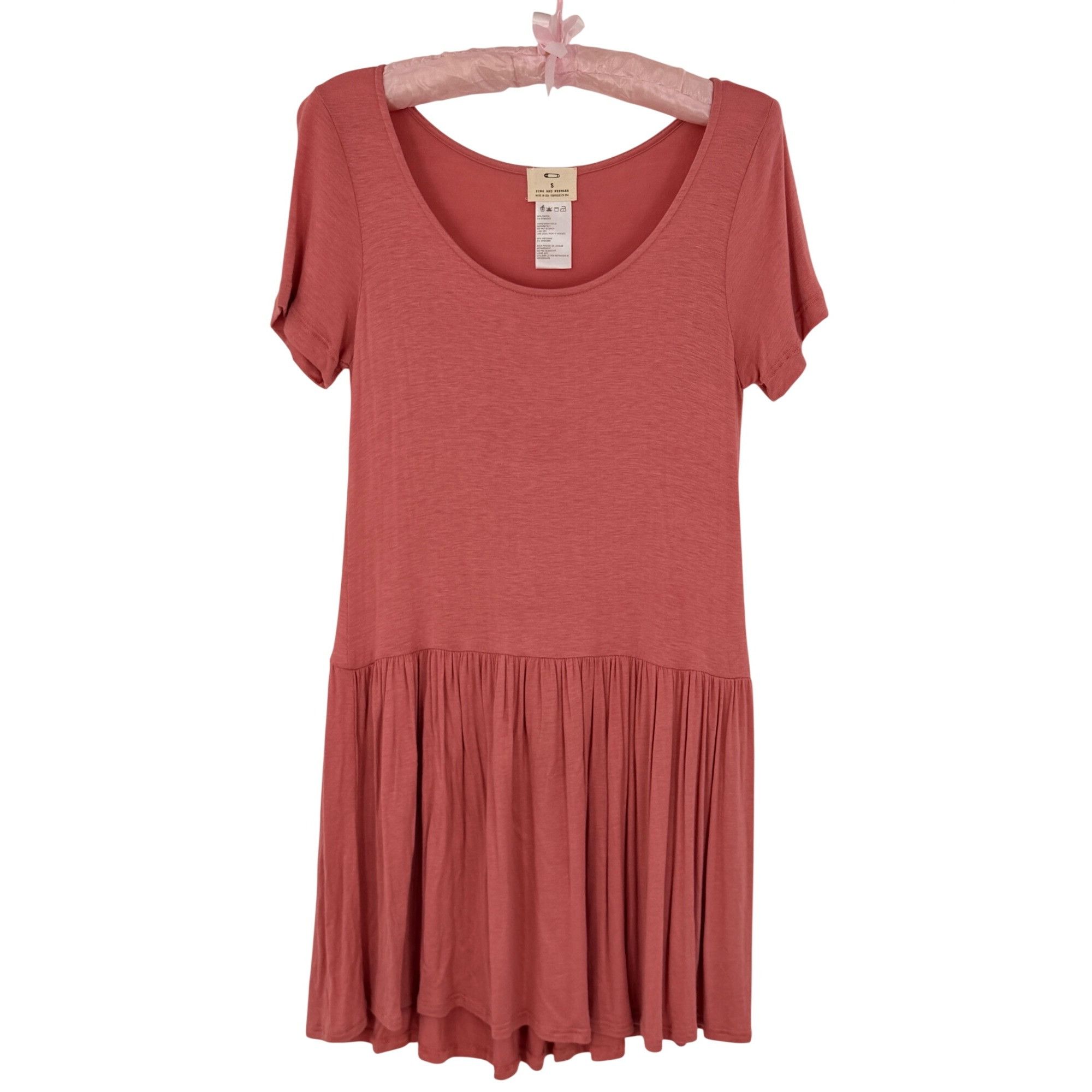 Urban Outfitters Pins & Needles Urban Outfitters Salmon Drop Waist Mini Dress Size S / US 4 / IT 40 - 2 Thumbnail