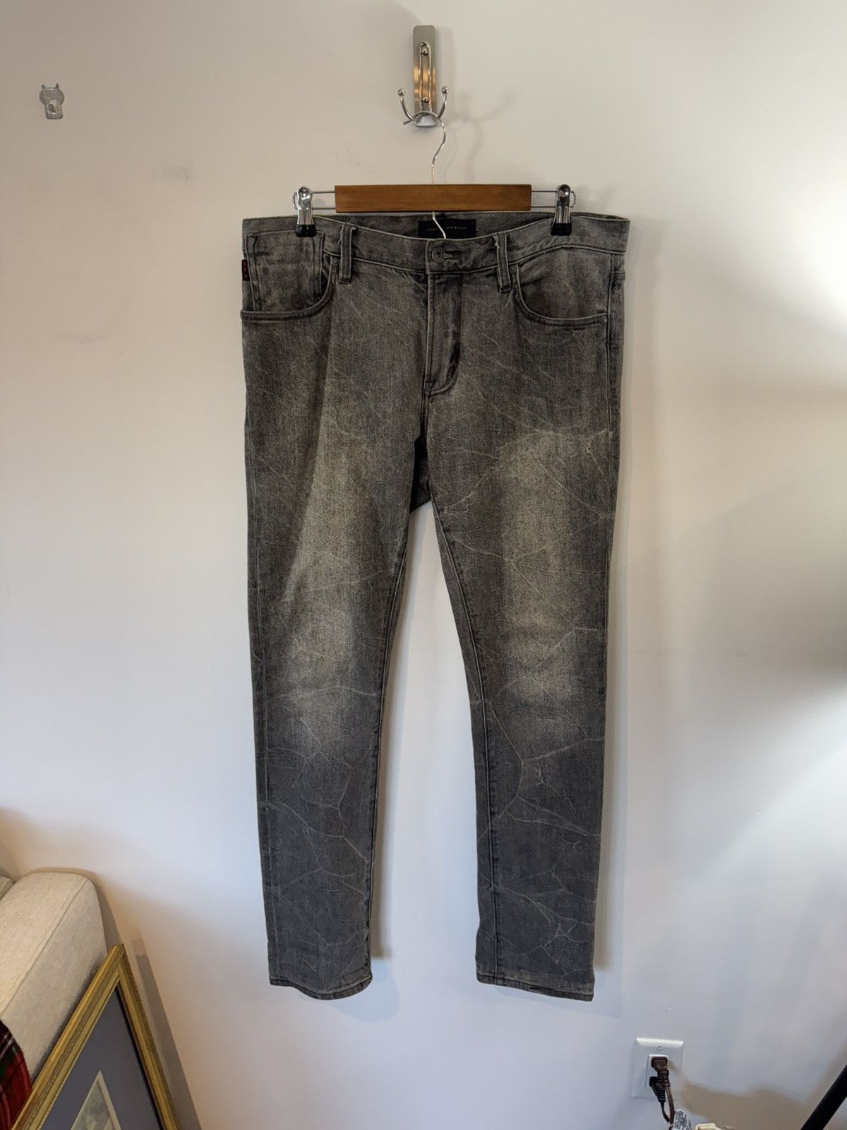 John Varvatos John Varvatos Bowery Slim Straight Jeans, Grey, W35 x L32 Size US 35 - 1 Thumbnail
