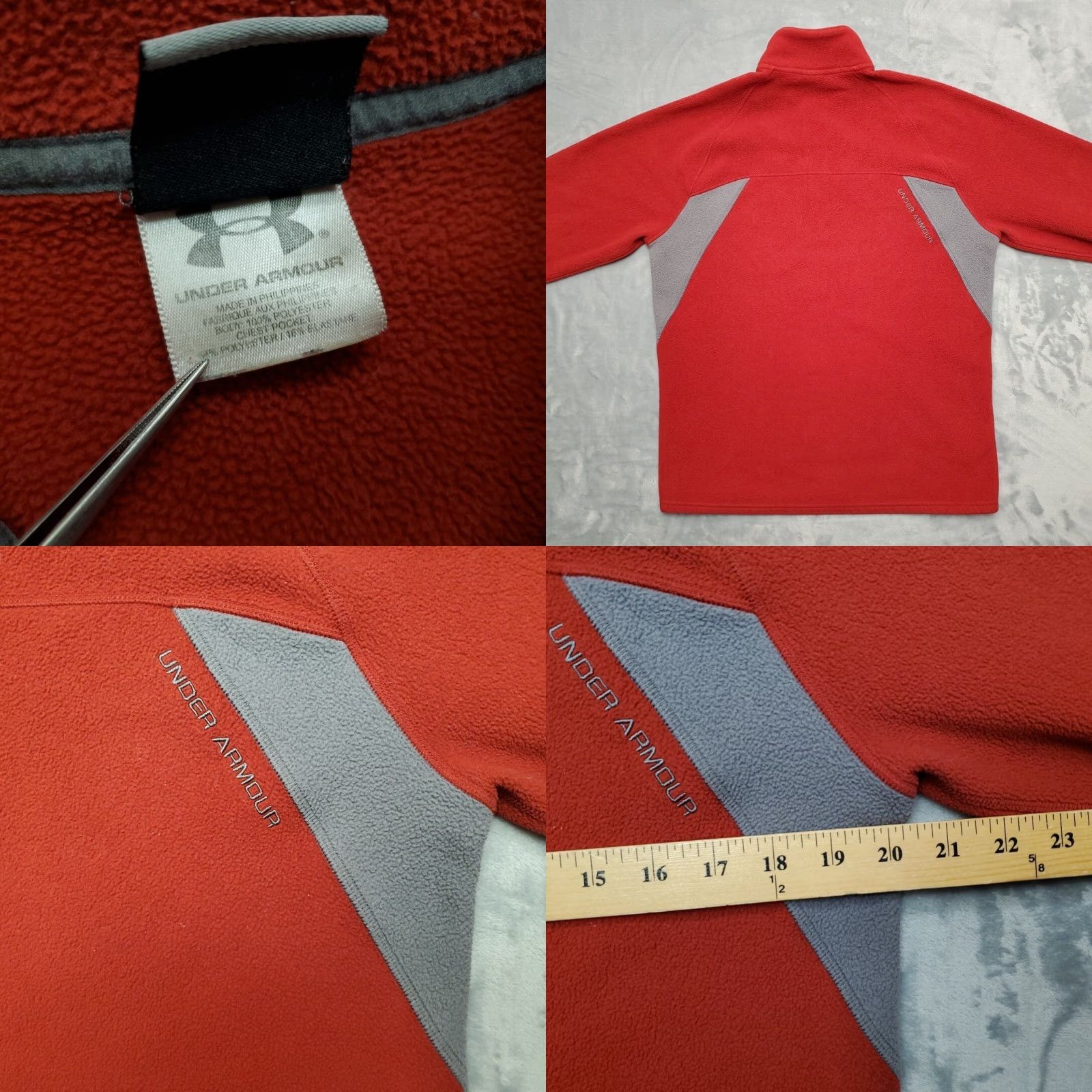 Under Armour Under Armour Sweater Mens S Red 1/4 Zip Fleece Pullover Casual Outdoor 1/4 Zip Long Sleeve Logo Embroidered Zip Mens Size US S / EU 44-46 / 1 - 8 Thumbnail