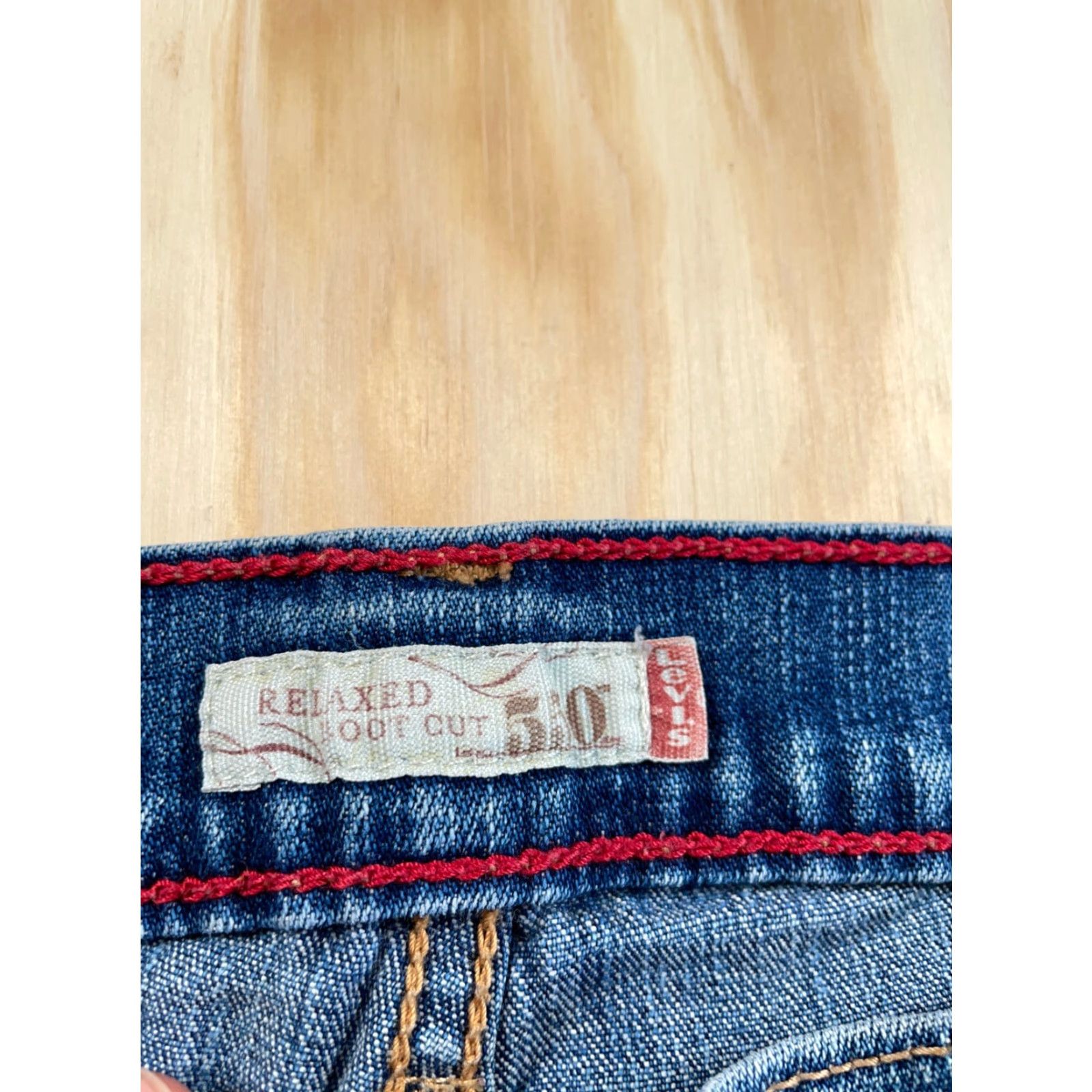 Levi's VTG Levi's 550 Relaxed Boot Cut Jeans Womens 6 Short Blue Denim Pattern Solid Retro 90s Hippster Classic Jeans Size 28" / US 6 / IT 42 - 3 Thumbnail