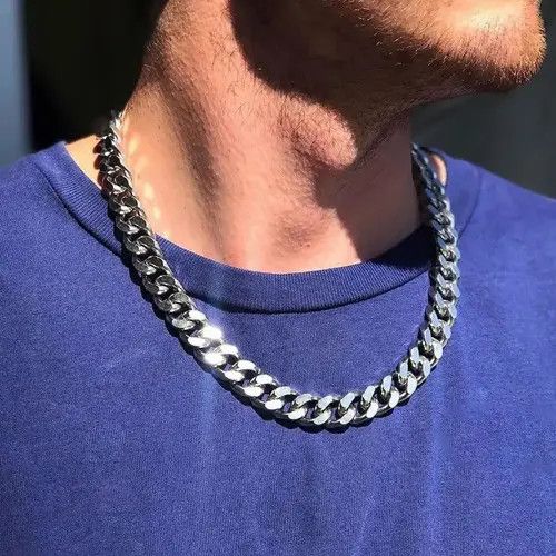Other 14 MM + 55 cm Cuban Link Chain Necklace Size ONE SIZE - 6 Thumbnail