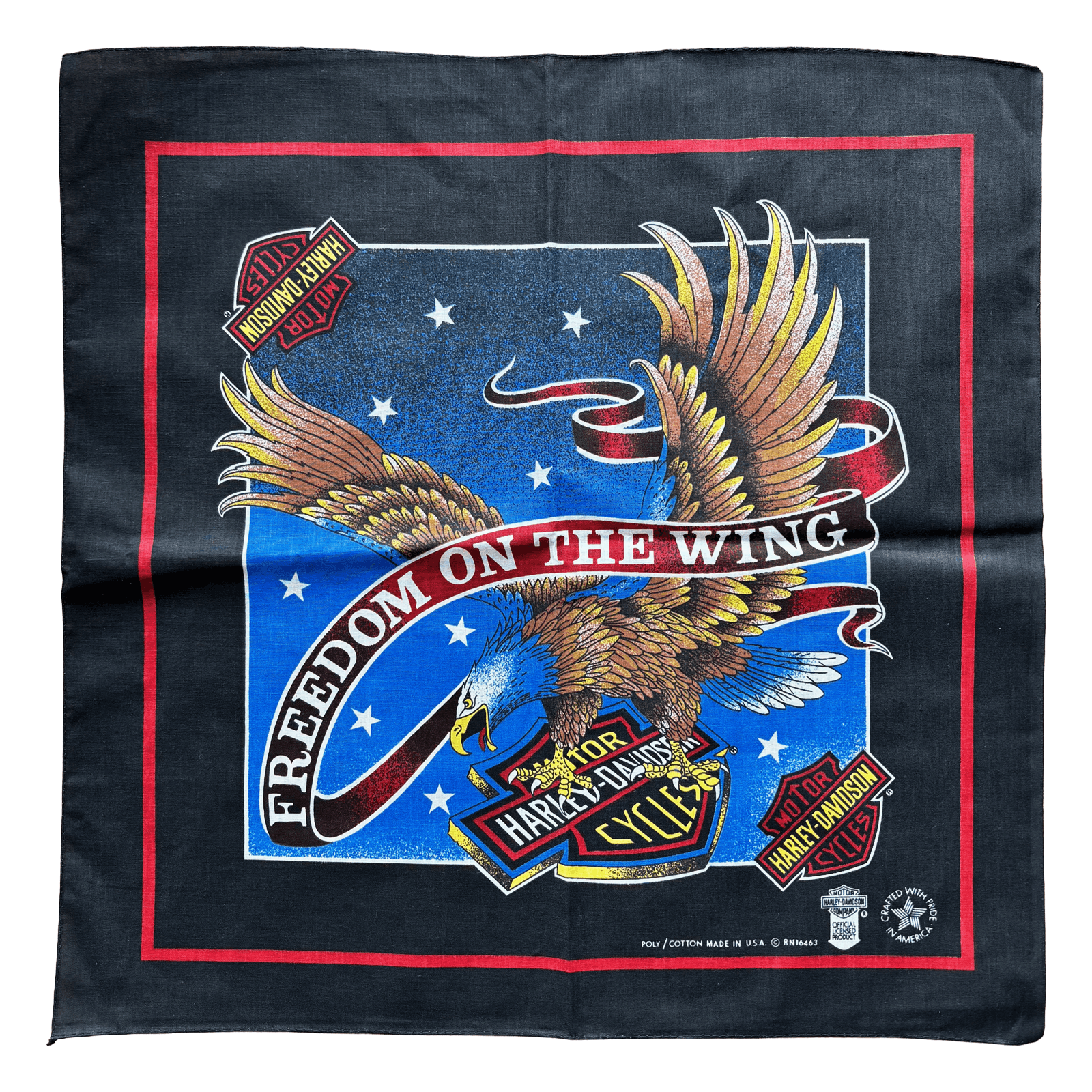 Harley Davidson Vintage Harley Davidson Bandana Made In USA Freedom Eagle Size ONE SIZE - 1 Preview