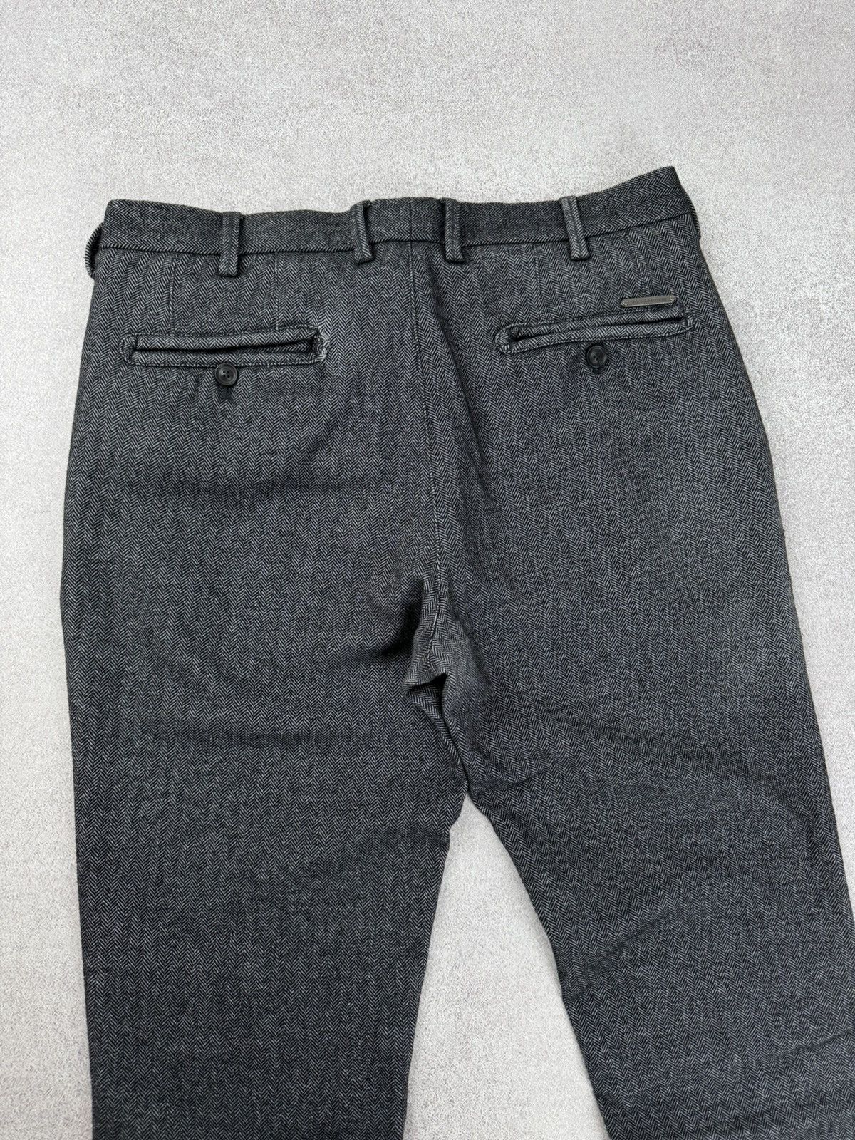 Messagerie Messagerie Gray Herringbone Wool Trousers Pants Size 46 Size US 32 / EU 48 - 13 Thumbnail