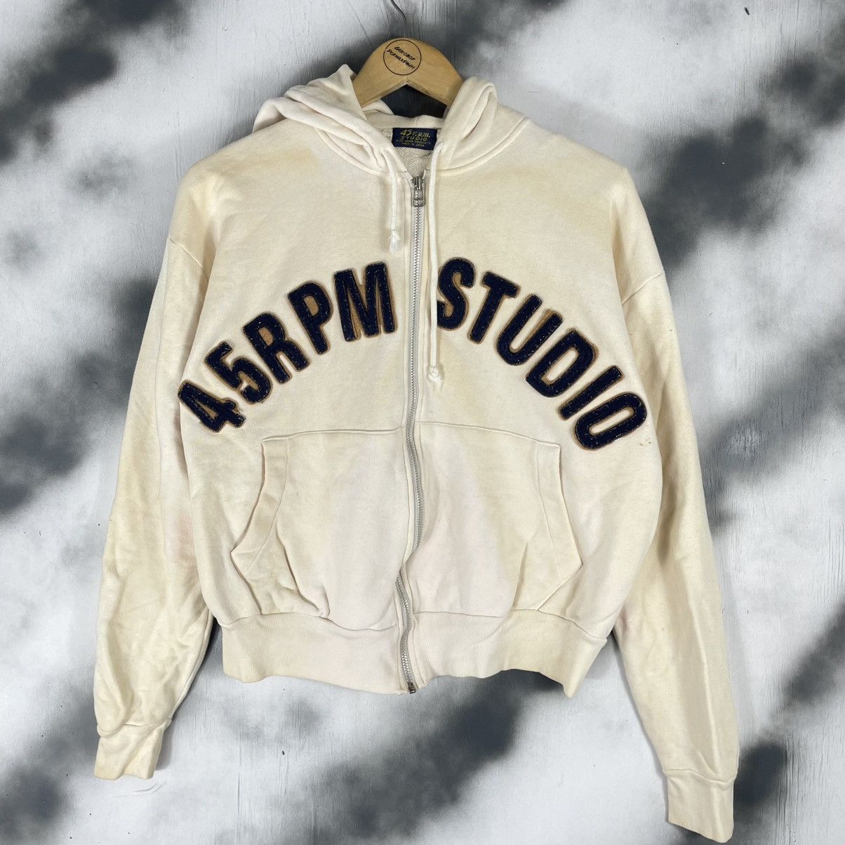 45RPM STUDIO SUNFADED ZIPPER HOODED