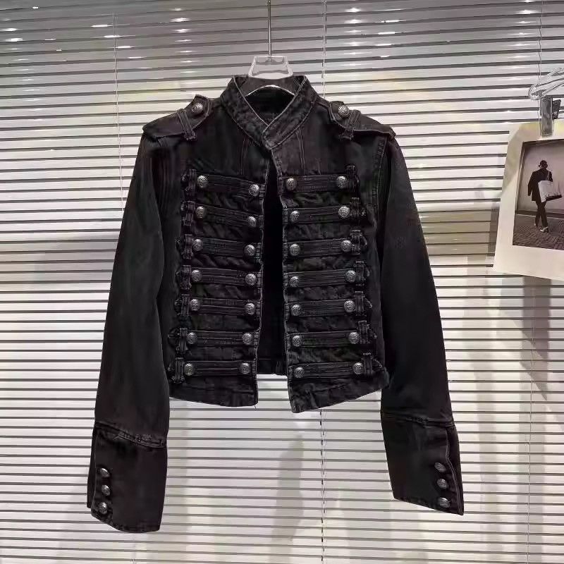 Japanese Brand Vintage Military-Inspired Denim Jacket – Bold, Structured Size US S / EU 44-46 / 1 - 7 Thumbnail