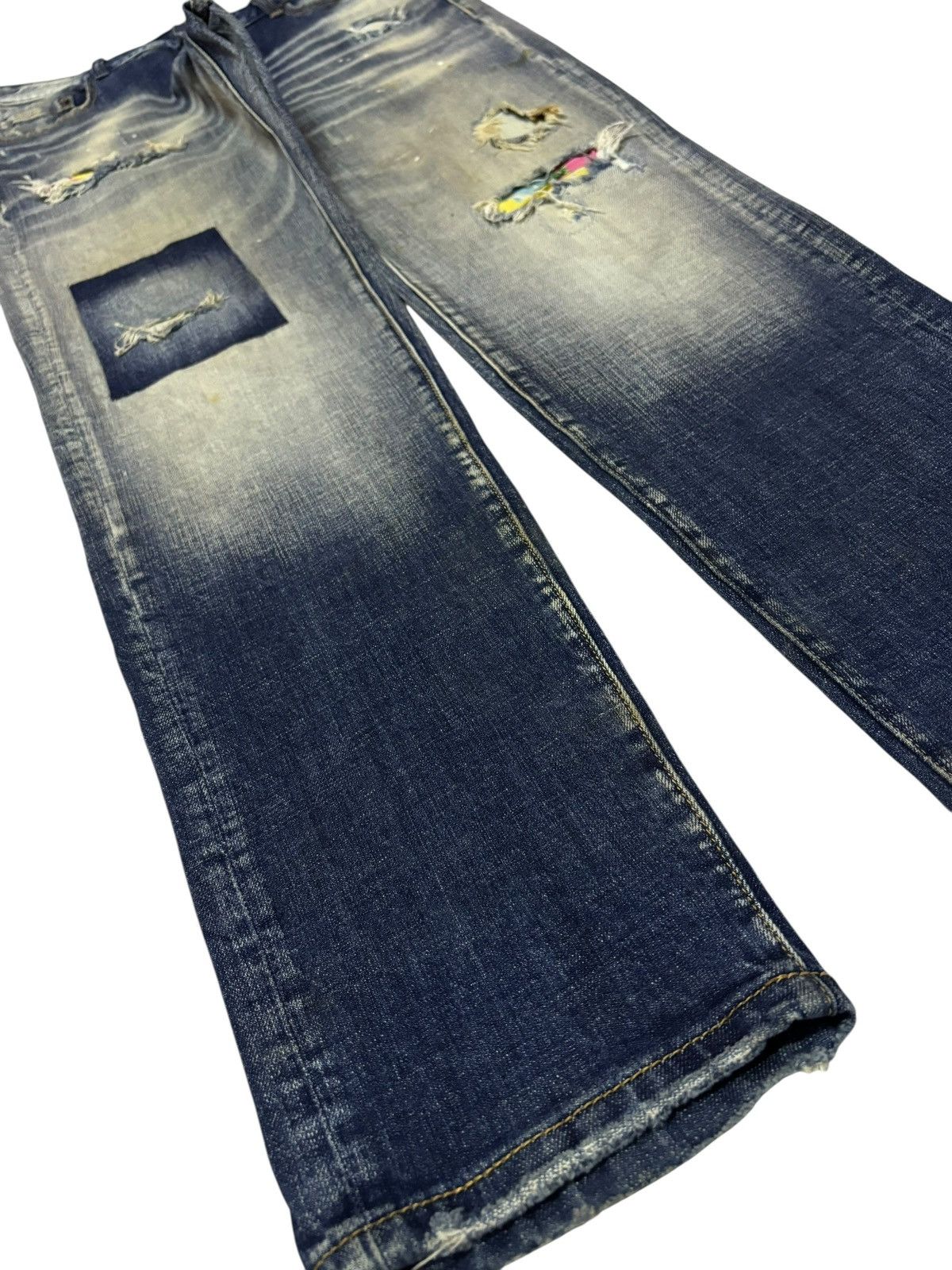 Philipp Plein Vtg Philipp Plein Homme Sashiko Distressed Jeans Size US 34 / EU 50 - 3 Thumbnail