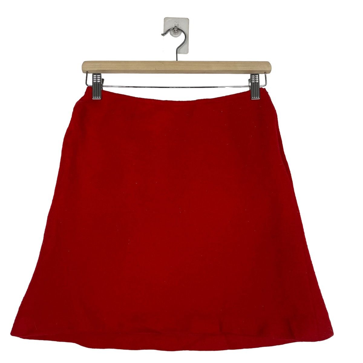 agnes b. 💥AGNES B WOOL RED MINI SKIRT Size 26" / US 2 / IT 38 - 1 Thumbnail