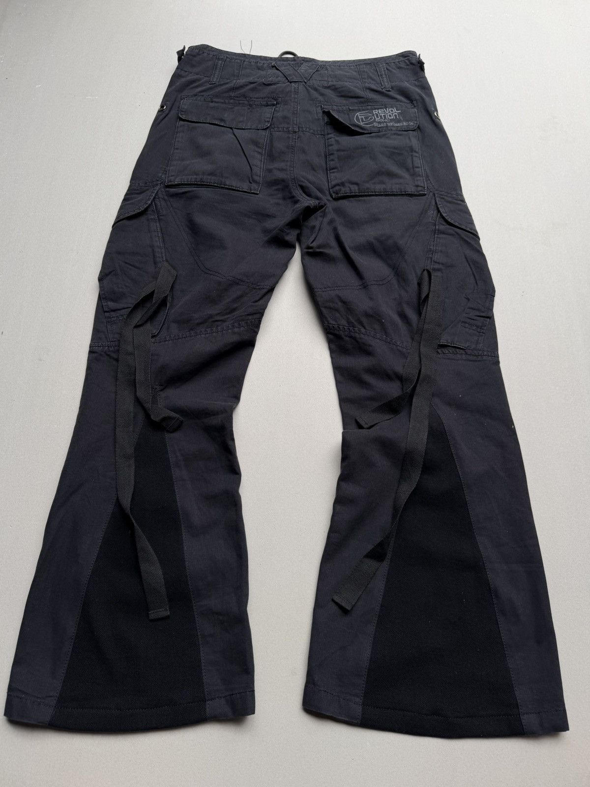 Japanese Brand Lace up flare cargo pants Size US 29 - 3 Thumbnail
