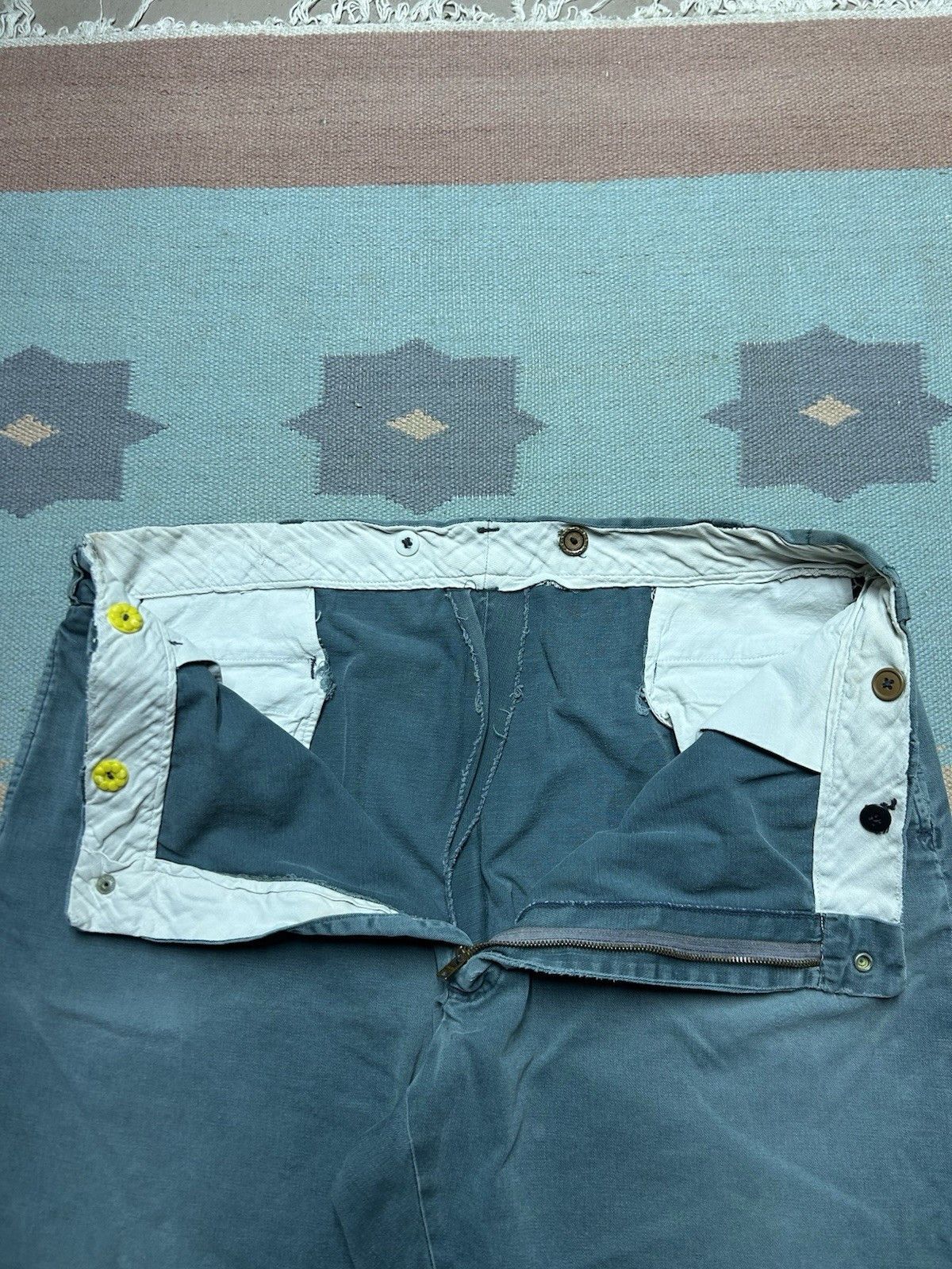 Vintage Vtg 1950s chino twill work pants sage green sail cloth 42x29 Size US 42 / EU 58 - 13 Thumbnail