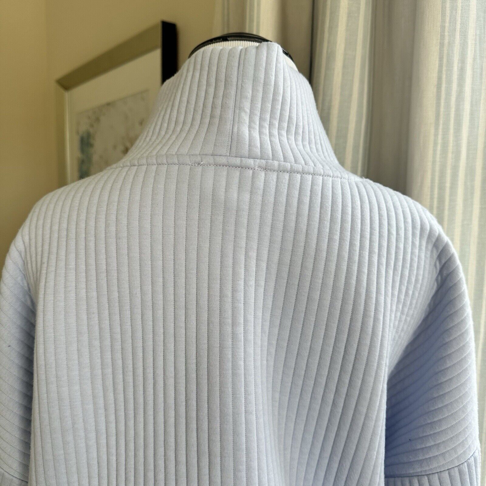 Other Mock Neck Relaxed Blue Striped Sweater Balloon Sleeves M Size M / US 6-8 / IT 42-44 - 4 Thumbnail