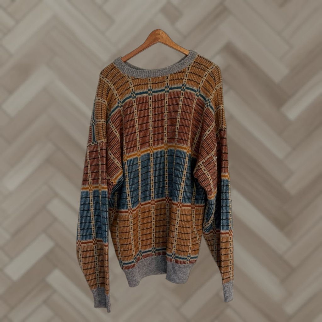 Vintage VINTAGE Together Sweater Men XL Orange Brown Crew Neck Long Sleeve Pullover Knit Pullover Size US XL / EU 56 / 4 - 1 Thumbnail