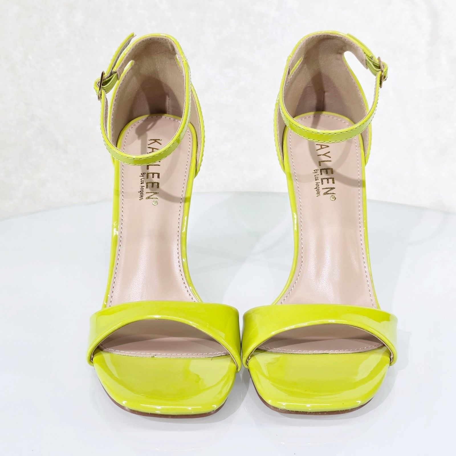 Other Kory Lime Green Patent Stiletto High Heels Ankle Strap Open Size US 5.5 / IT 35.5 - 3 Thumbnail