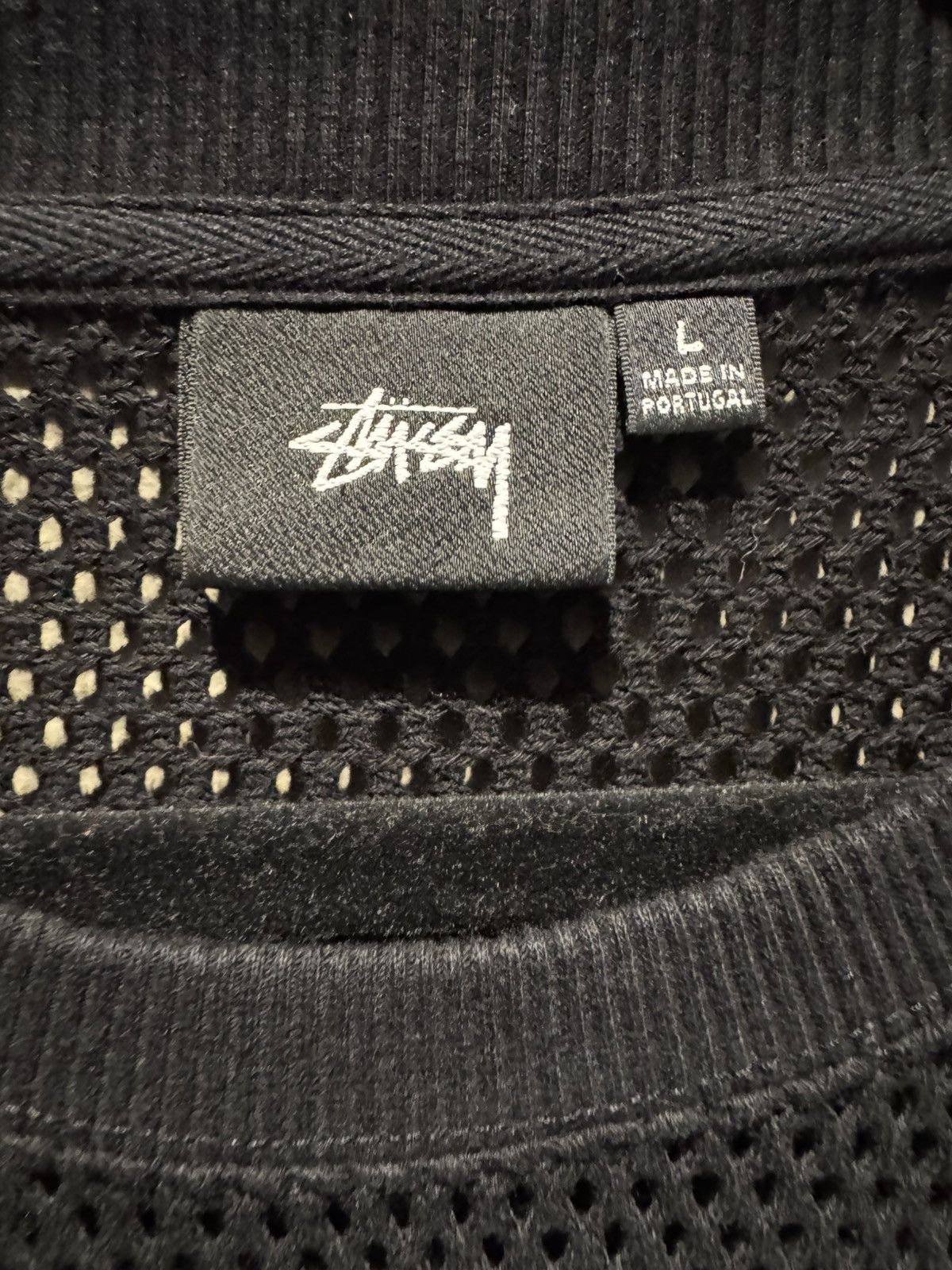 Stussy Stussy Workwear Black Mesh Knit Short Sleev Jersey Large Size US L / EU 52-54 / 3 - 2 Thumbnail
