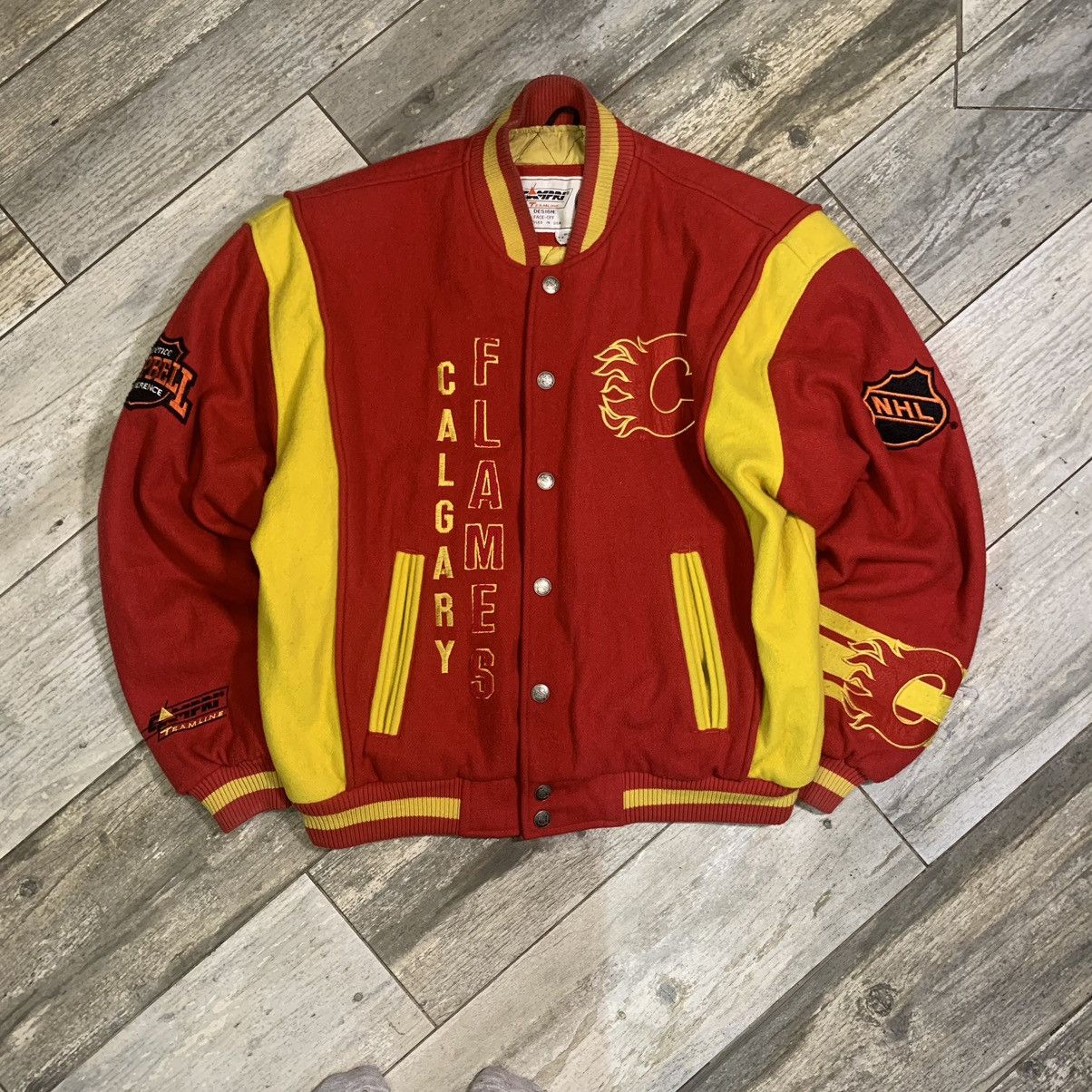 NHL × Vintage ✅OFFERS. NFL FLAMES VARSITY JACKET Size US L / EU 52-54 / 3 - 2 Thumbnail