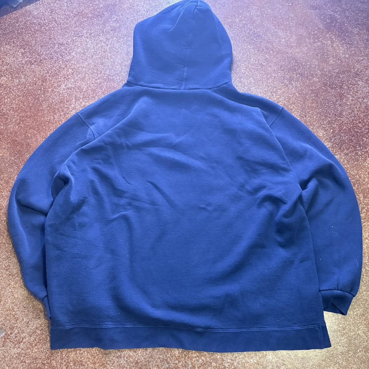 Nike Vintage 90s Nike Navy Center Swoosh Hoodie Size US XXL / EU 58 / 5 - 2 Thumbnail