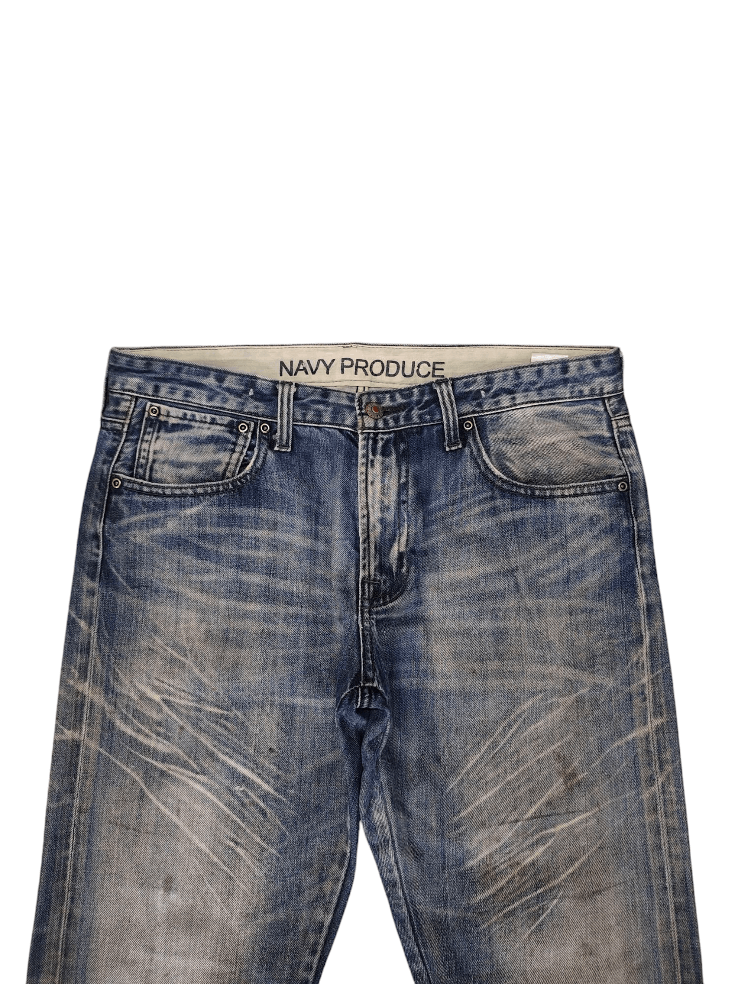Hysteric Glamour Vintage Y2k Navy Produce Japan Clawmark Distress Faded Jeans Size US 32 / EU 48 - 2 Thumbnail