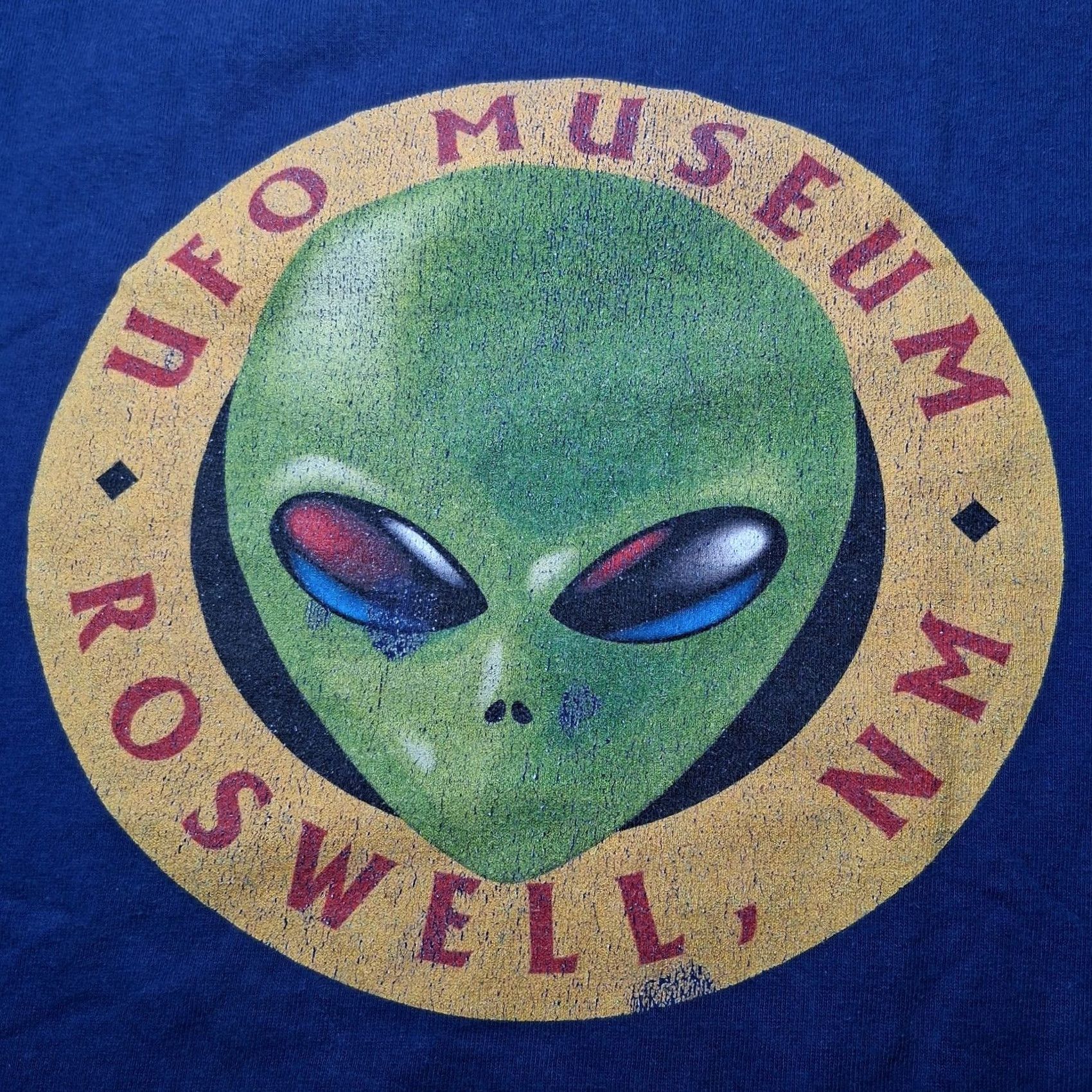 Vintage UFO Museum Shirt L Blue Green Alien Aliens UAP UFOs UAP UAPs Alien Museum Graphic Crew Neck Long Sleeve Cotton Blend Knit Mens Size US L / EU 52-54 / 3 - 7 Thumbnail