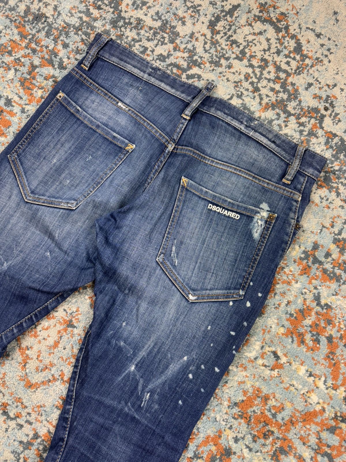 Designer × Dsquared2 × Vintage Vintage y2k Dsquared2 distressed paint splatter washed denim Size US 32 / EU 48 - 3 Thumbnail