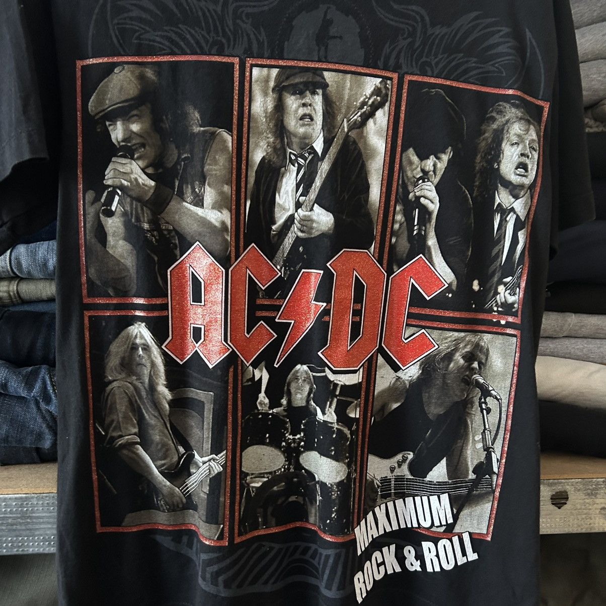 Band Tees Vintage AC/DC Maximum Rock And Roll overprinted tee size S Size US S / EU 44-46 / 1 - 2 Thumbnail
