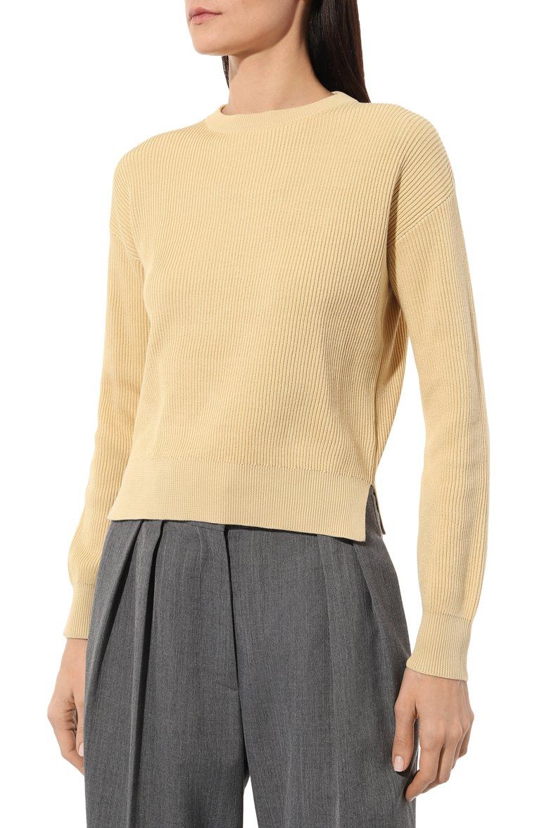 Brunello Cucinelli o1y0825 Crewneck Sweater in Light Yellow Size XS / US 0-2 / IT 36-38 - 3 Thumbnail