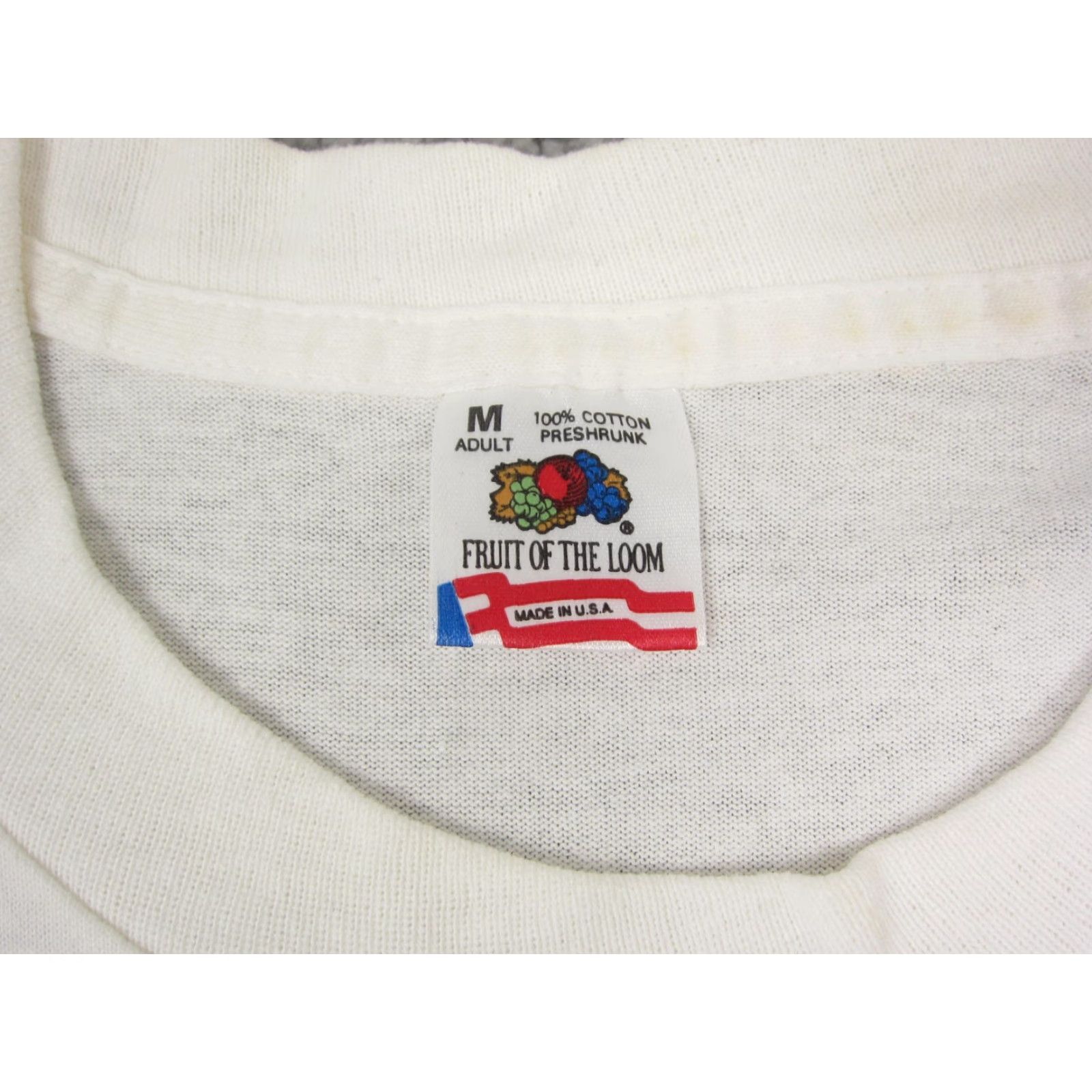 Fruit Of The Loom VINTAGE Fruit of the Loom Shirt Mens M White 80s 90s USA Clover Pattern Crew Neck Short Sleeve T-Shirt Size US M / EU 48-50 / 2 - 6 Thumbnail