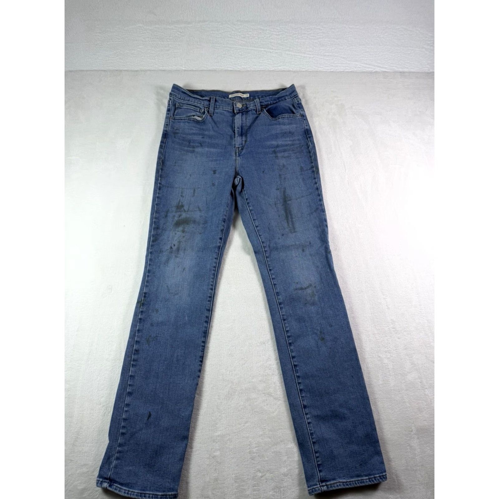 Levi's Levi's Jeans Women's 31x32 Blue Denim Distressed 724 High Rise Straight 5-Pocket Denim Jeans Woman Blue Size 24" / US 00 / IT 34 - 2 Thumbnail