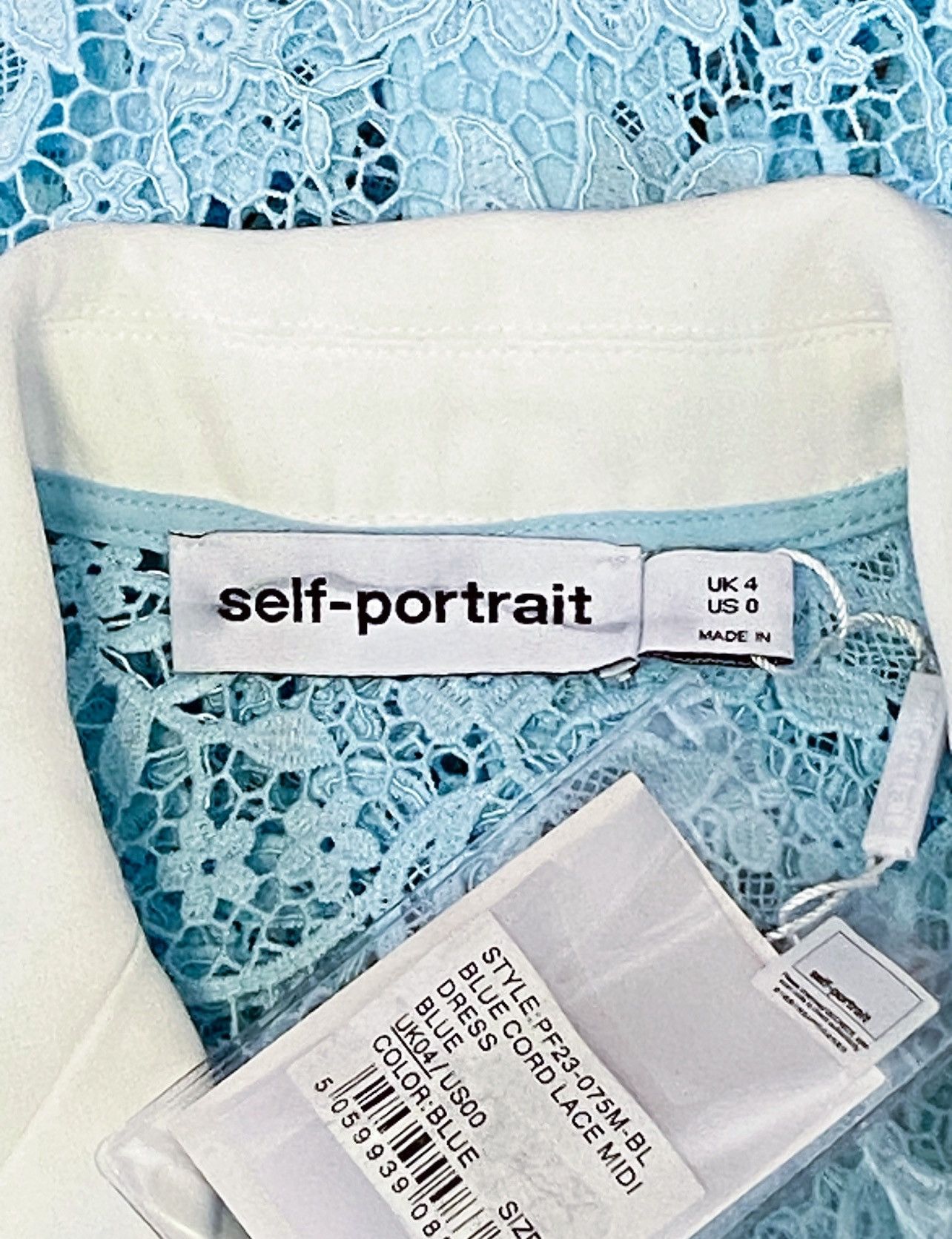 Self-Portrait SELF-PORTRAIT Cord Belted Lace Midi Shirtdress size 0 Size XS / US 0-2 / IT 36-38 - 10 Thumbnail