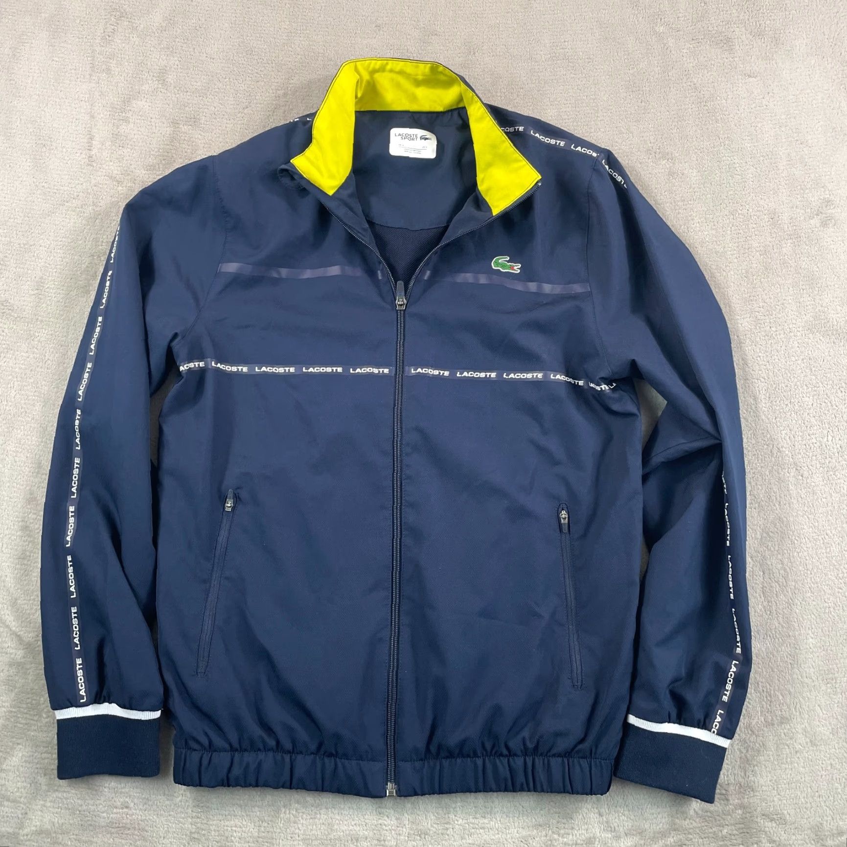 Lacoste Lacoste Tracksuit Mens Small Navy Blue 2 Piece Jacket Pants Zip Collared Logo Activewear Performance Size US 29 - 6 Thumbnail