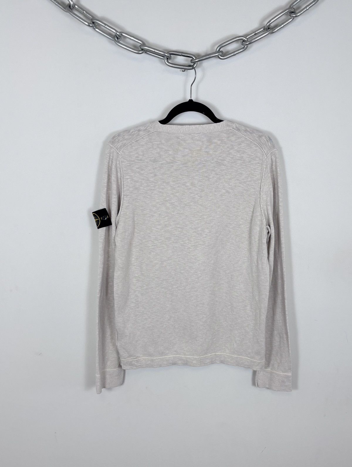Stone Island Vintage Stone Island Men’s Beige Knit V-Neck Sweater Size US M / EU 48-50 / 2 - 14 Thumbnail