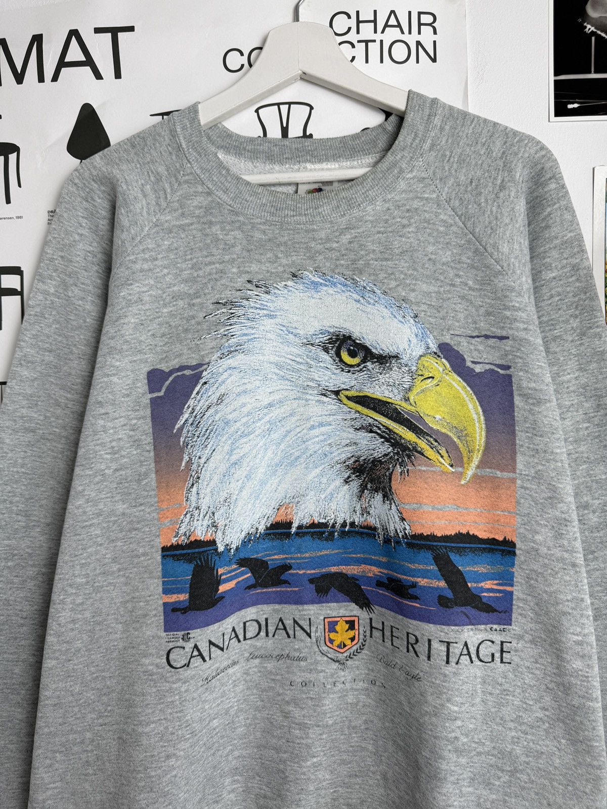 Fruit Of The Loom Vintage 90s Fruit of the loom boxy eagle sweatshirt XL USA Size US XL / EU 56 / 4 - 3 Thumbnail