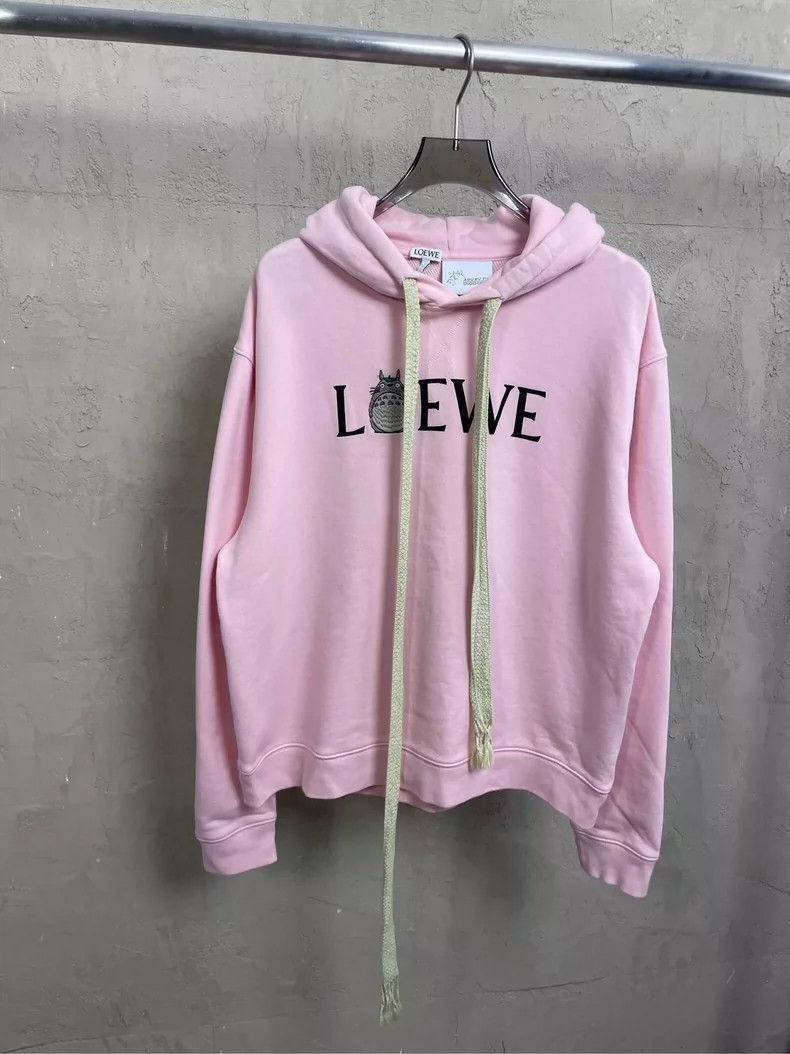 Loewe loewe Sakura Pink Totoro Print Large Logo Hooded Sweatshirt Size US L / EU 52-54 / 3 - 1 Thumbnail