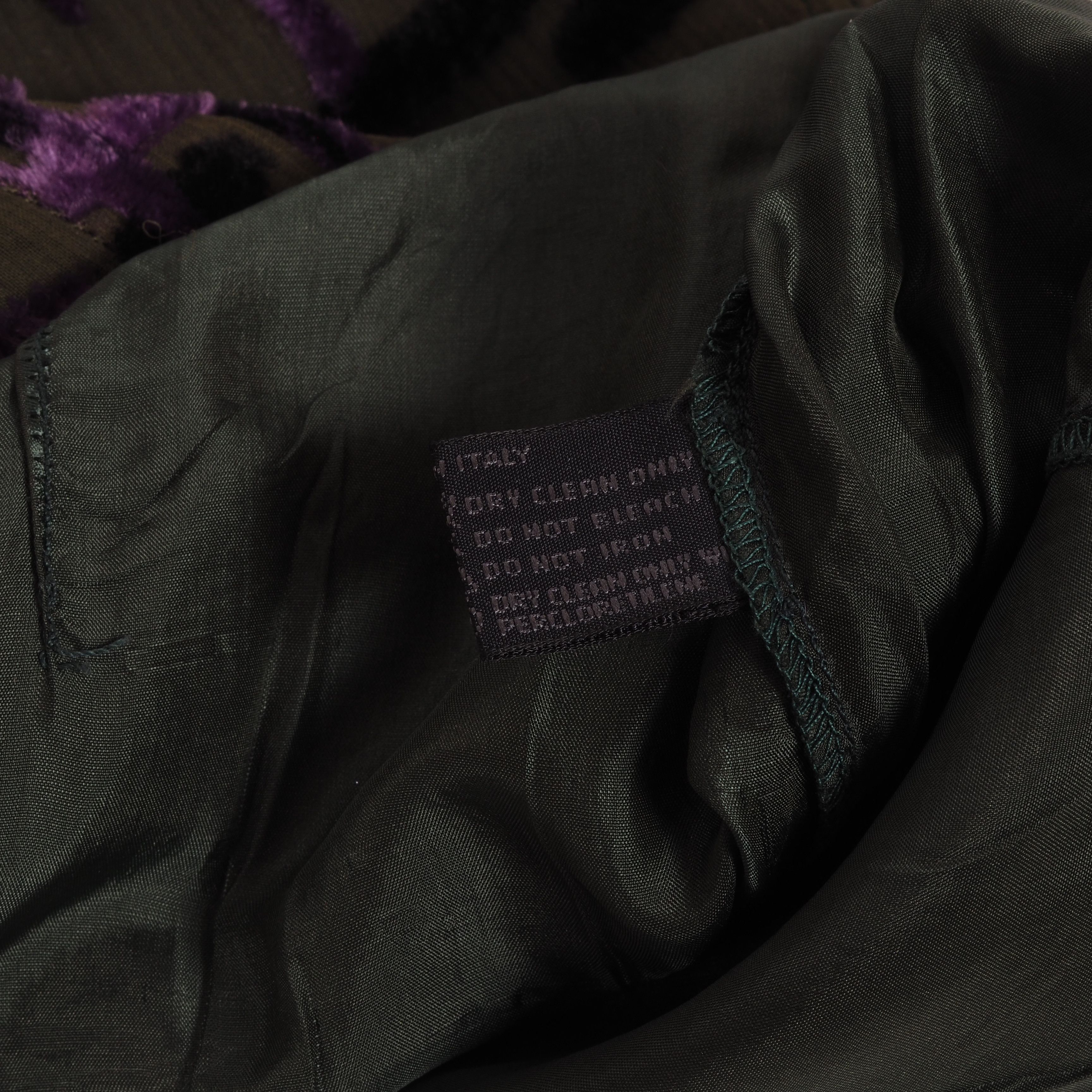 Prada Prada 90s Archive Runway Olive Velvet Pattern Skirt Size 28" / US 6 / IT 42 - 8 Thumbnail