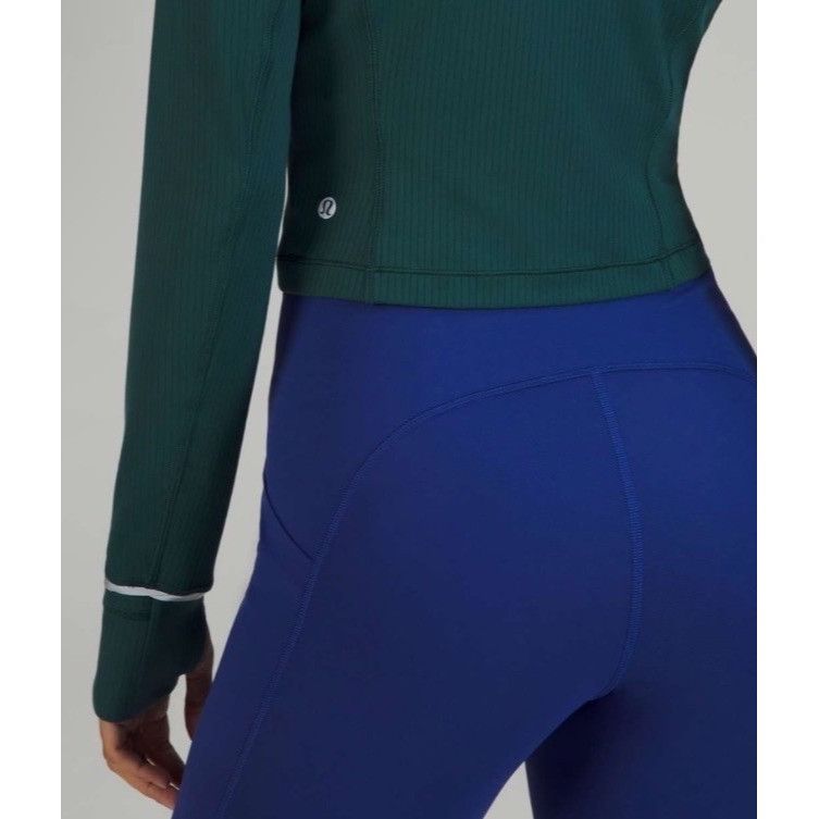 Lululemon 𝓛𝓾𝓵𝓾𝓵𝓮𝓶𝓸𝓷 Its Rulu Run Cropped Half ZipGreen Jasper Size M / US 6-8 / IT 42-44 - 5 Thumbnail