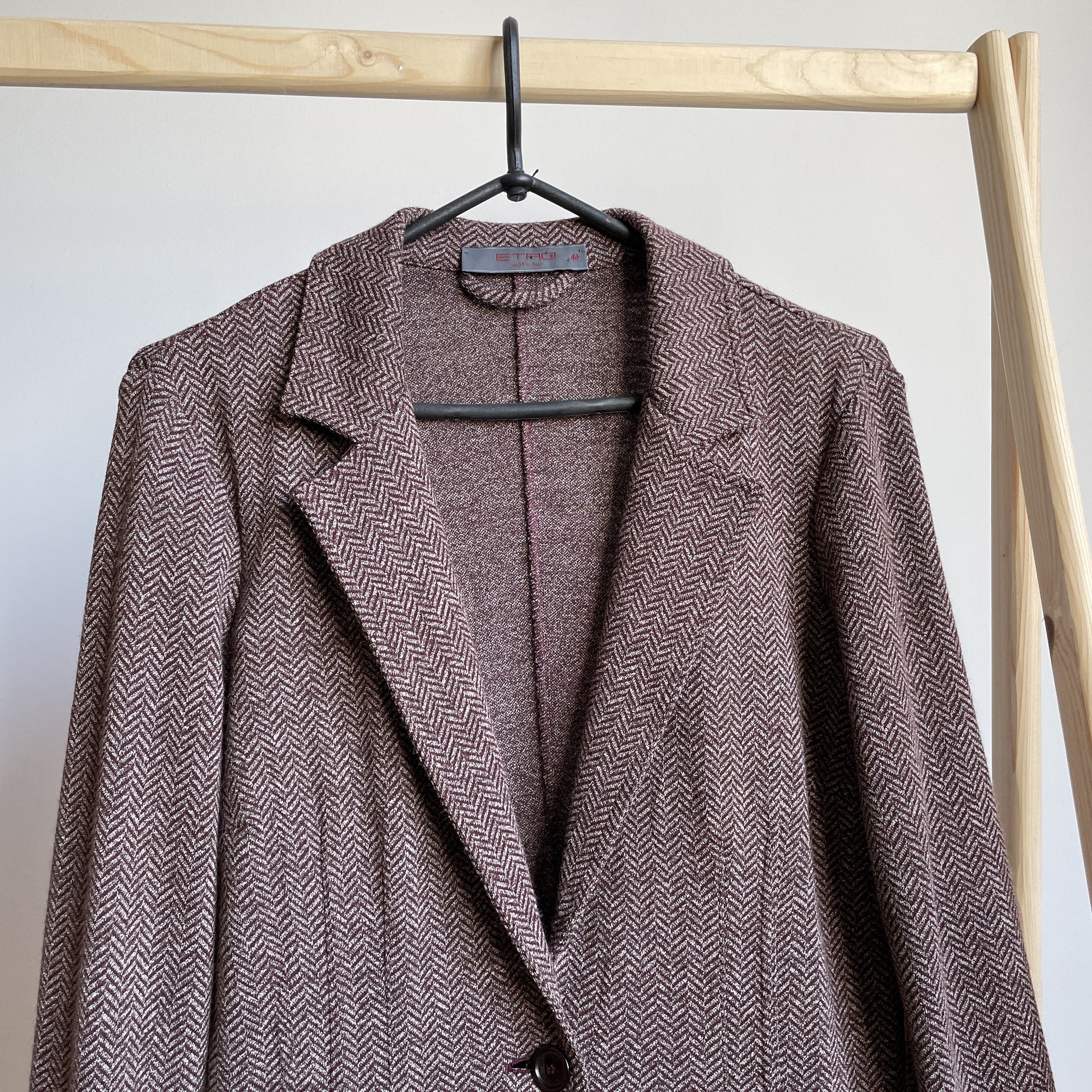 Etro Etro Wool Blend Unlined Herringbone Womens Blazer Size 46 Size L / US 10 / IT 46 - 4 Thumbnail