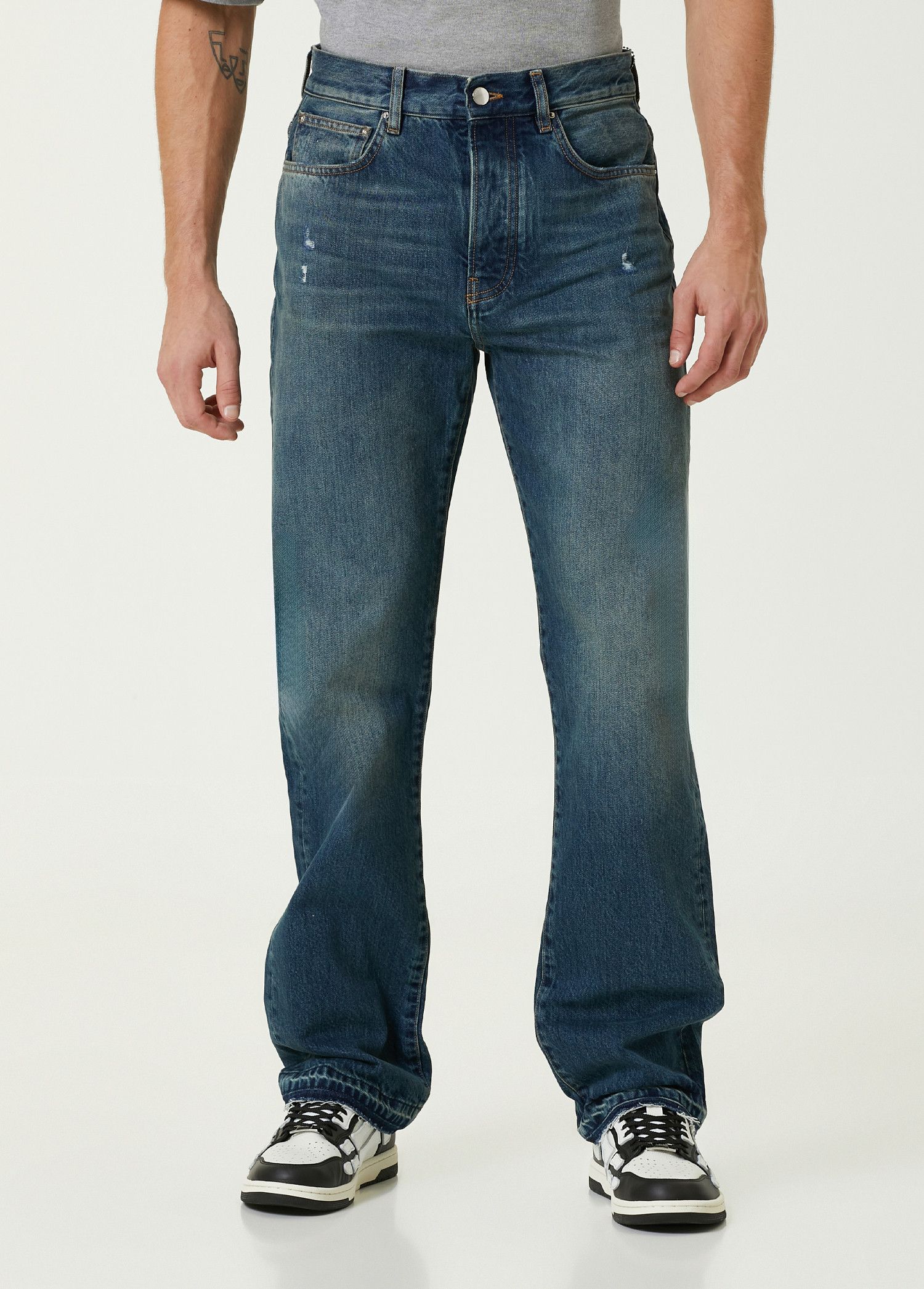 Amiri AMIRI dark blue released hem straight jeans Size 32 Size US 32 / EU 48 - 1 Thumbnail